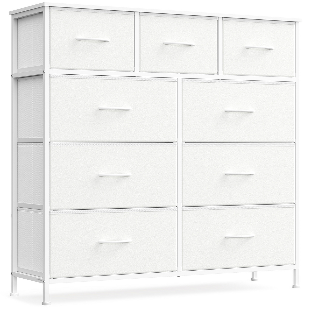 SONGMICS byrå, 9 lådor, molnvit, LGS324WH01