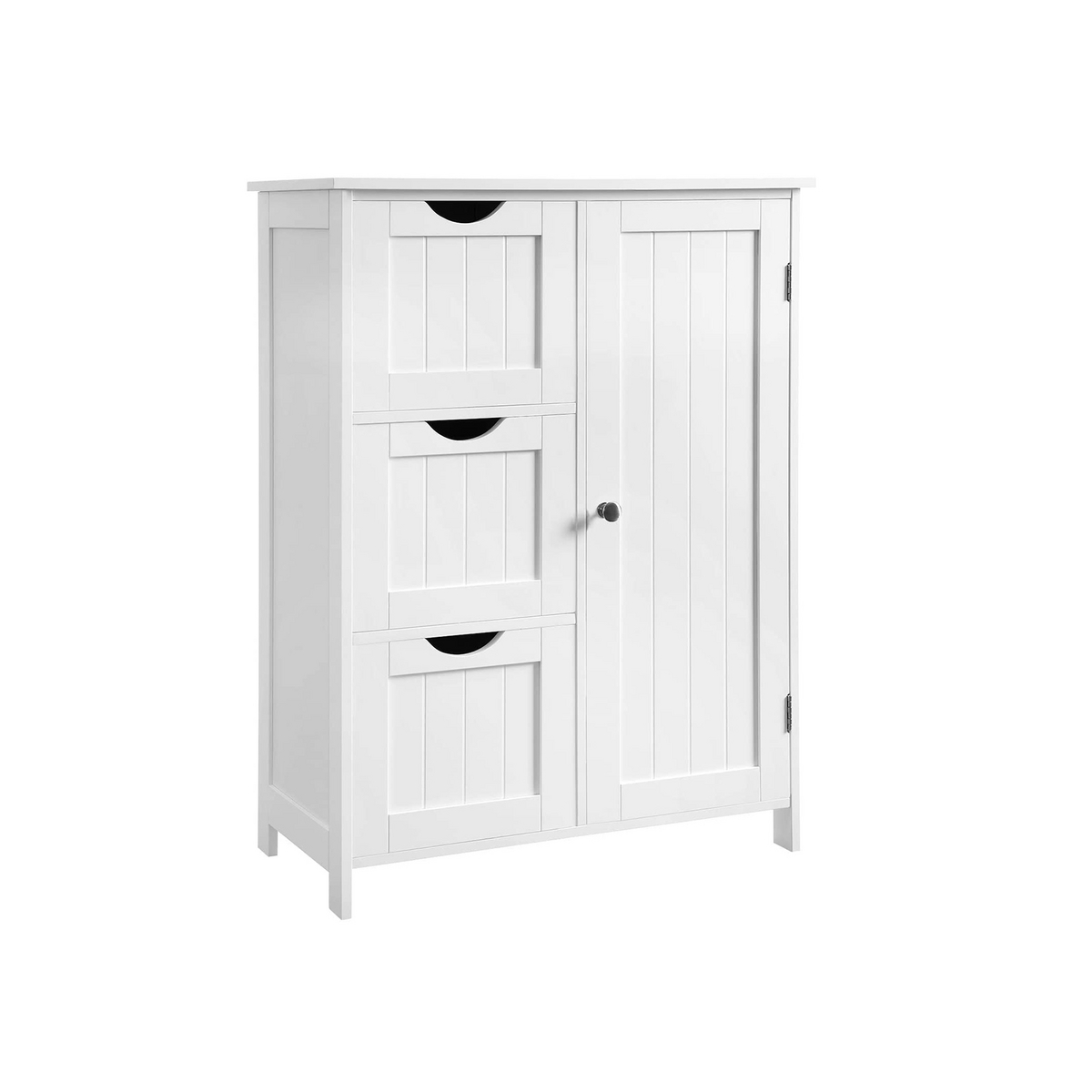 VASAGLE badrumsskåp, 3 lådor, 60 × 30 × 81 cm, justerbar hylla, vit, BBC49WT