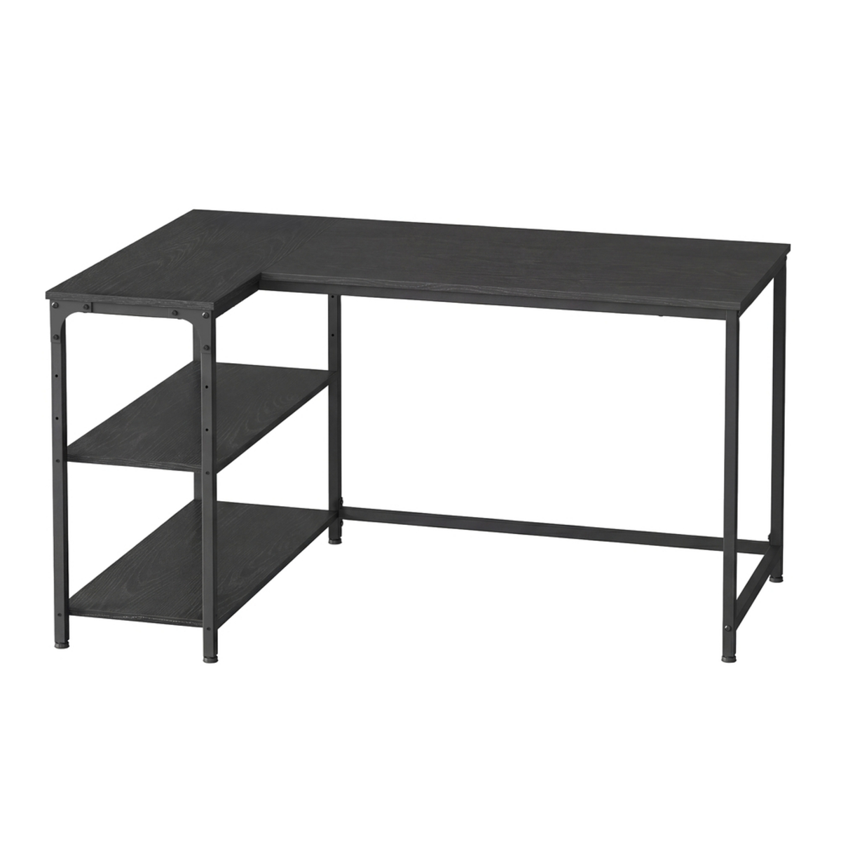 VASAGLE skrivbord, justerbar hylla, svart, ULWD136BE01