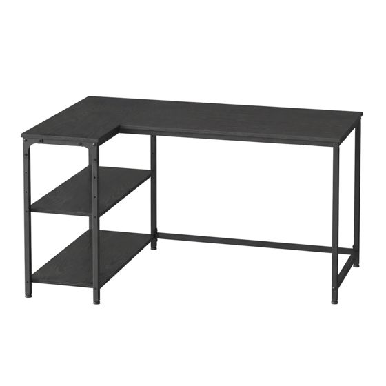 Vasagle skrivbord, justerbar hylla, svart, ULWD136BE01