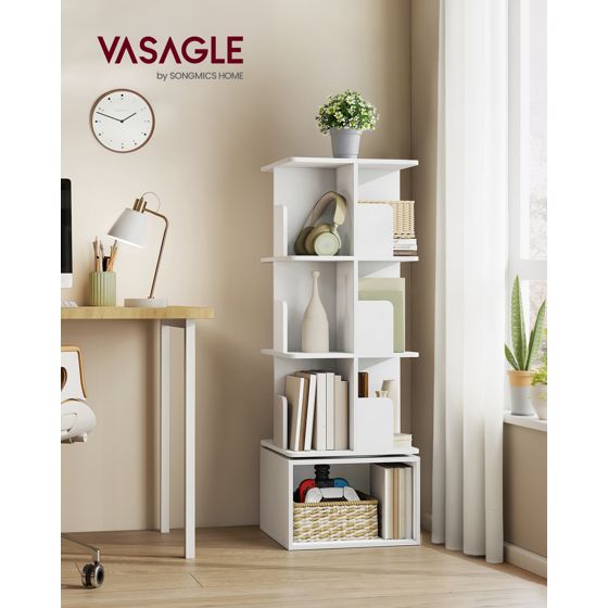 Vasagle bokhylla, 40 × 40 × 124.6 cm, molnvit, LBC471WB01