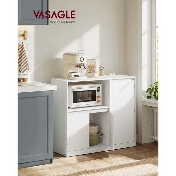 Vasagle förvaringsskåp, justerbar hylla, molnvit, BBK373WB01
