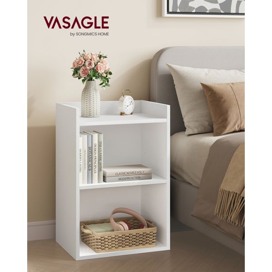 Vasagle sängbord, justerbar hylla, molnvit, LET666WB01