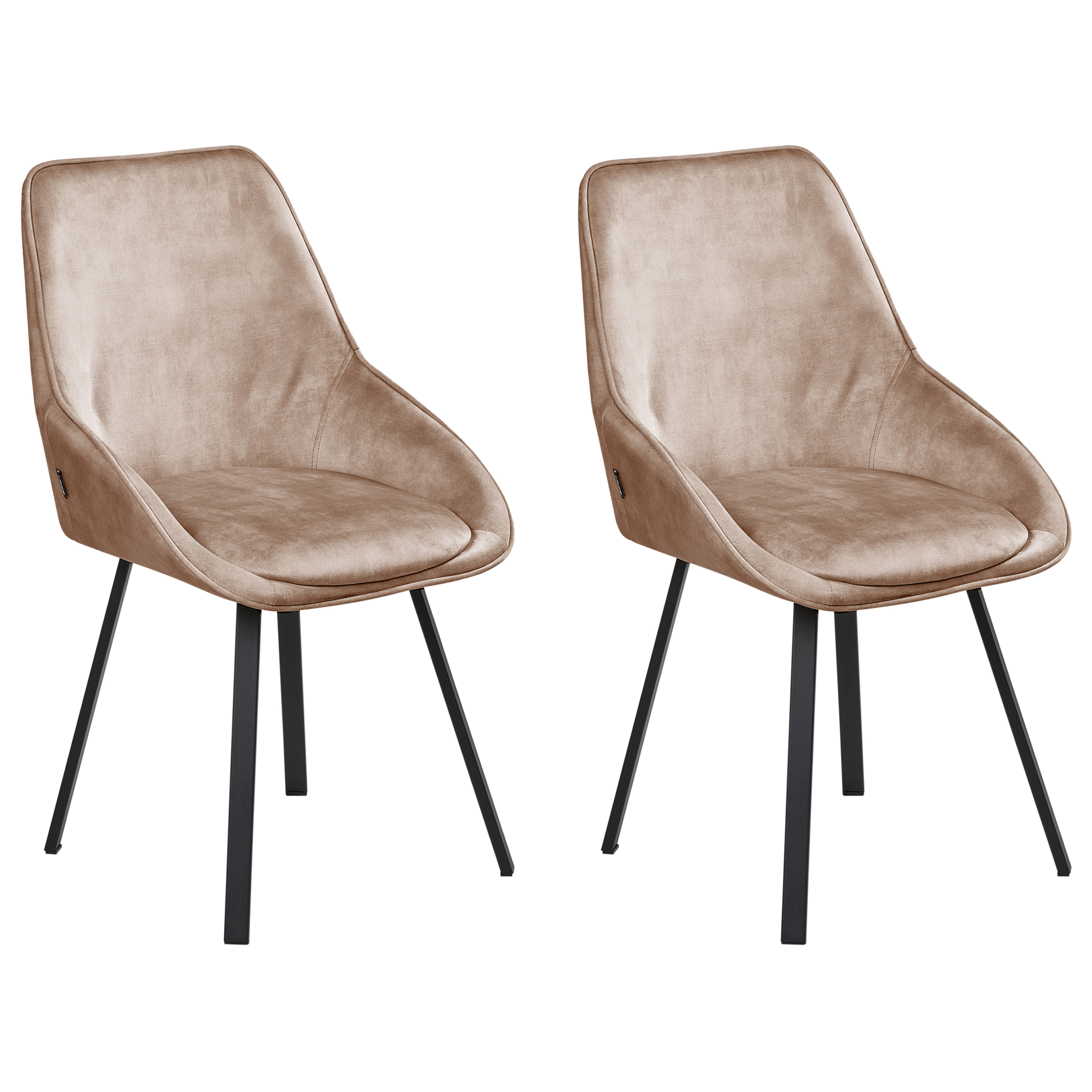 Set med 2 matstolar Vridbar TERLTON Sammet Beige