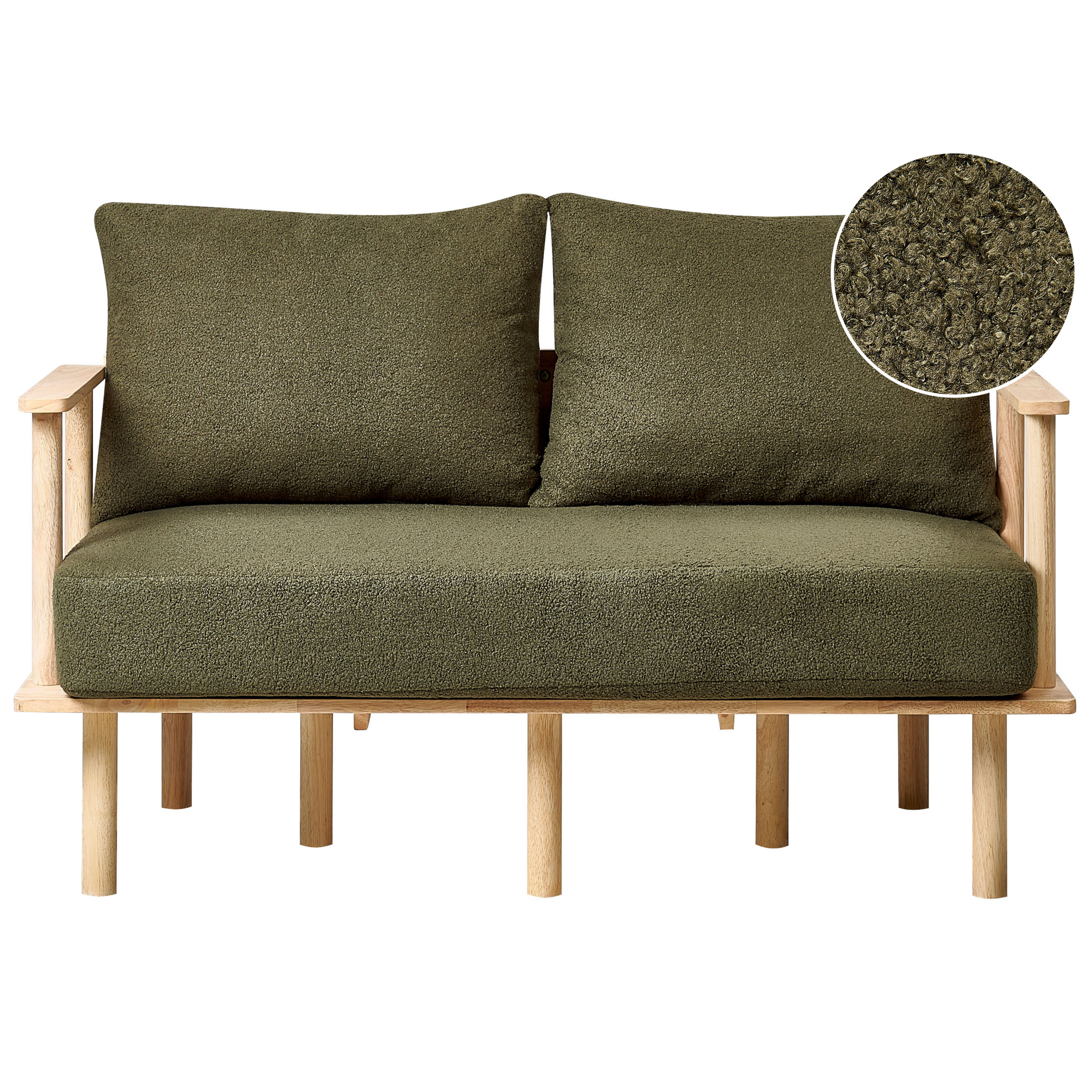 Soffa 2-sits ASKER Bouclé Mörkgrön