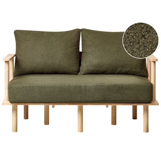 Soffa 2-sits ASKER Bouclé Mörkgrön