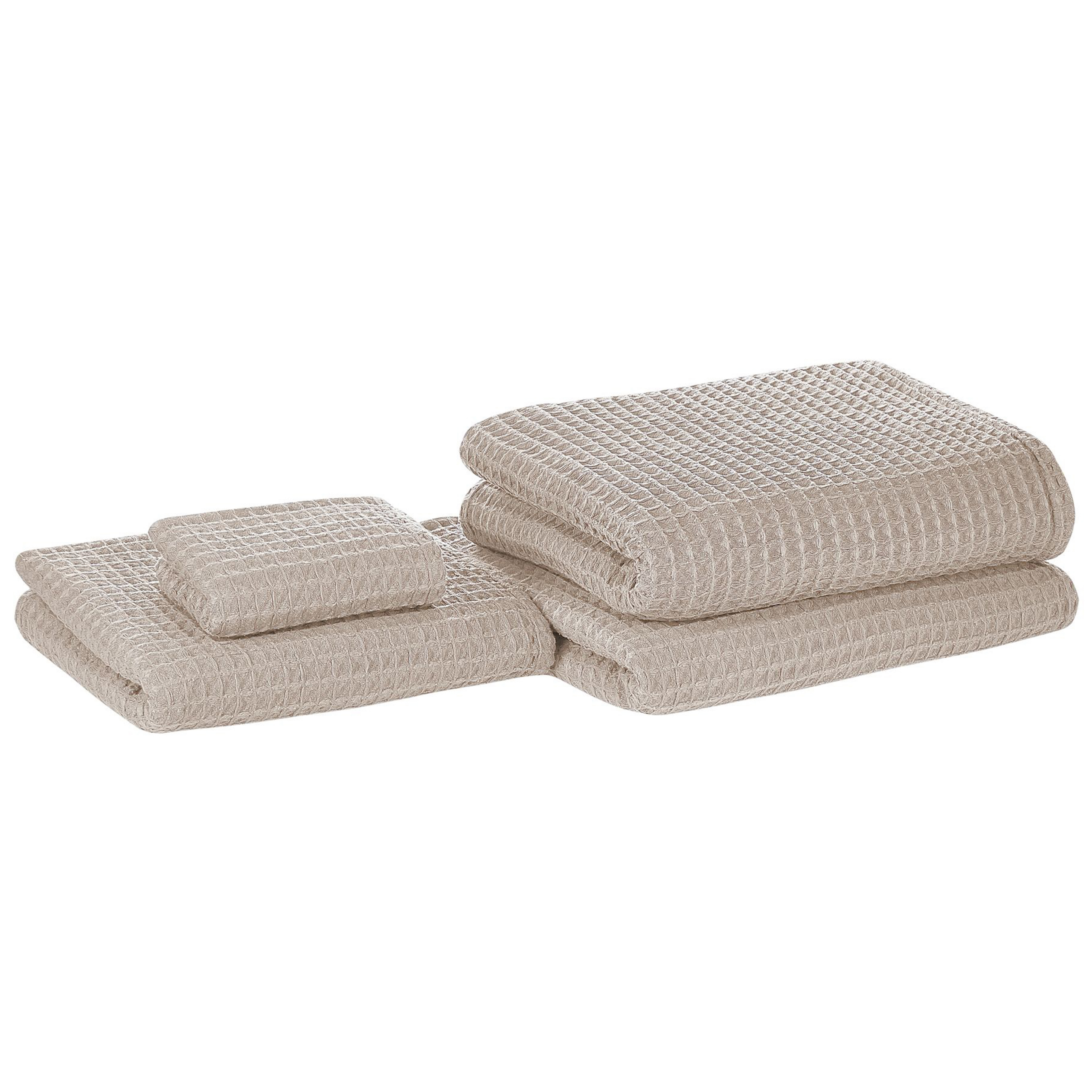 Set med 4 handdukar AREORA Bomull Beige