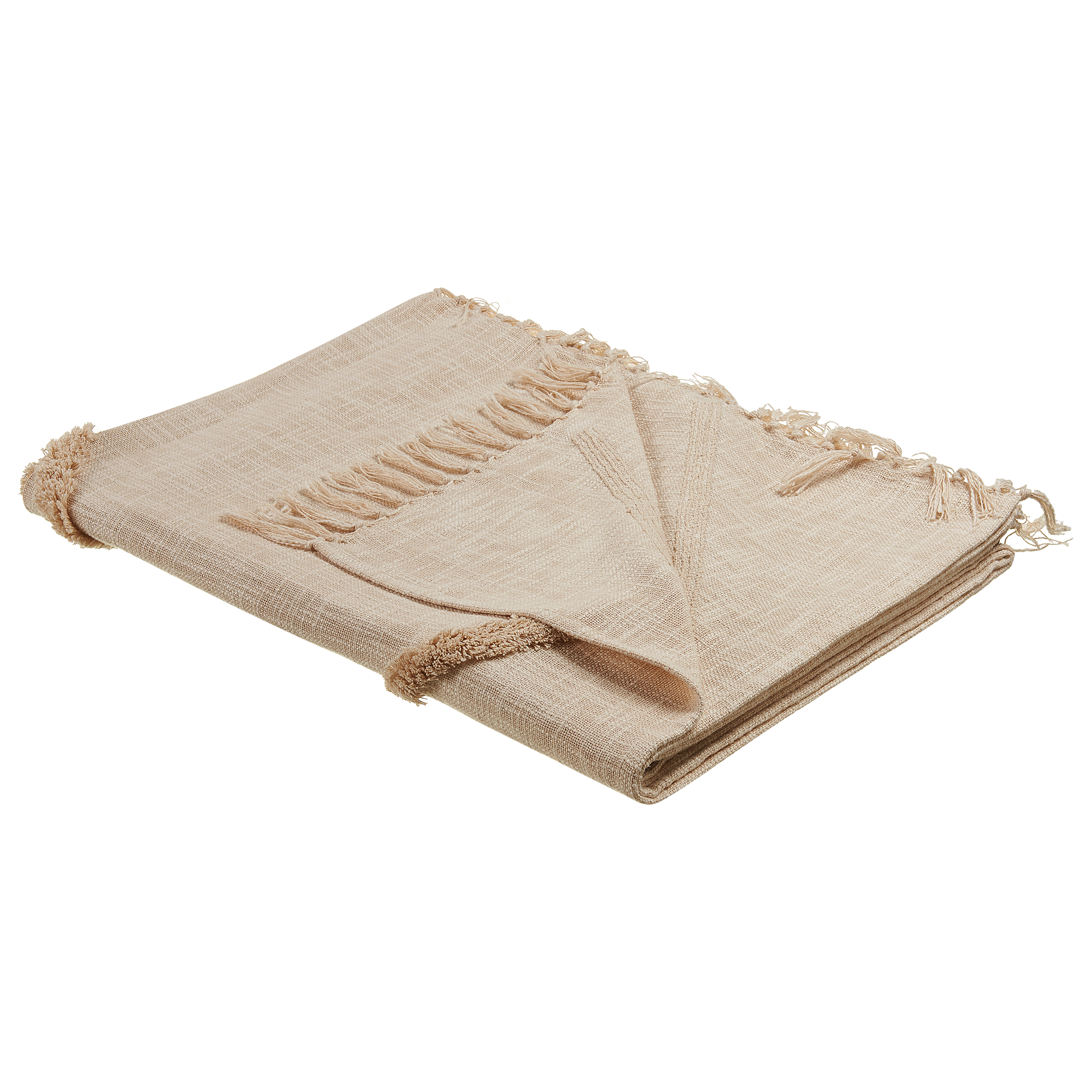 Pläd JAUNPUR Bomull 130 x 180 cm Beige