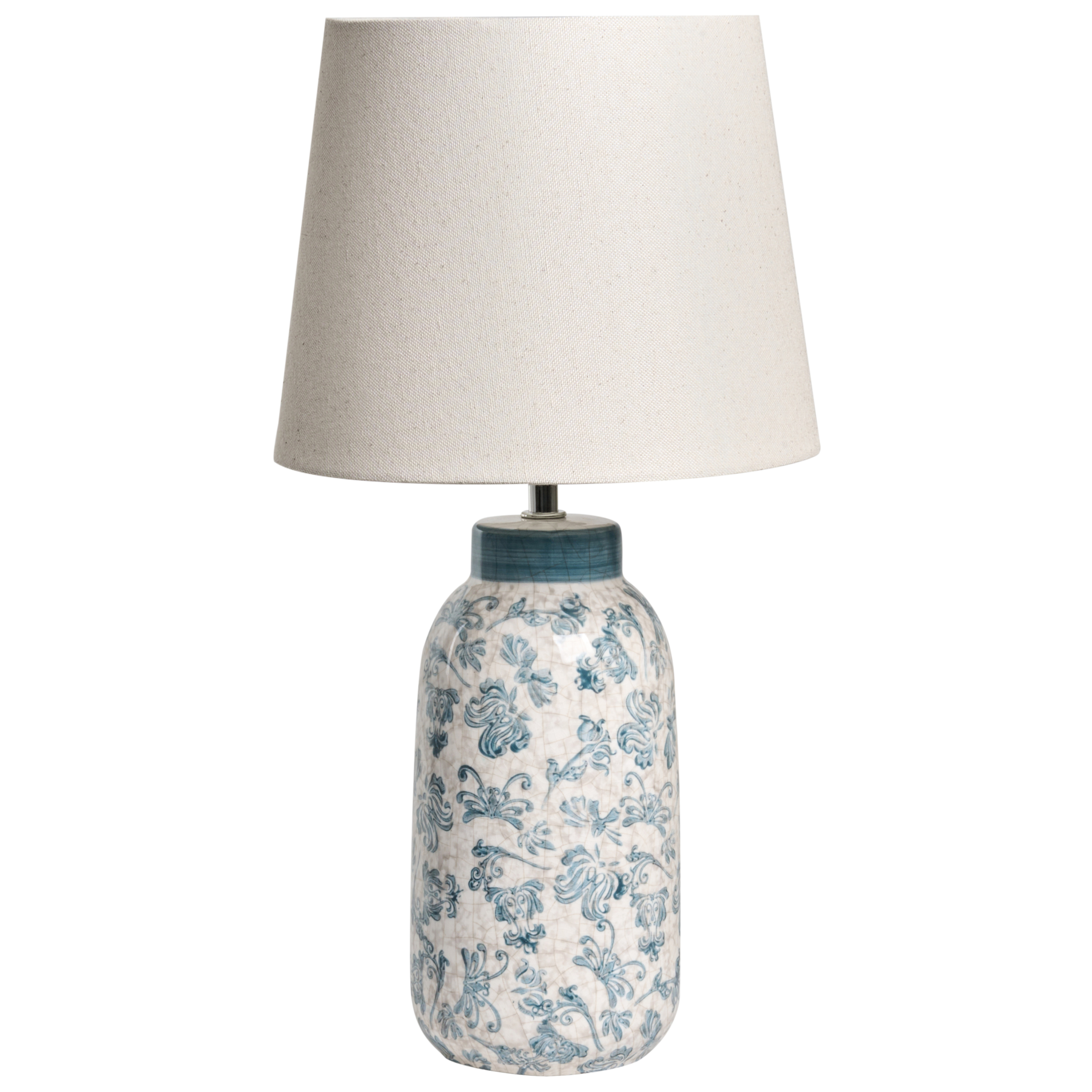 Bordslampa LEMPA Keramik Vit/ Blå