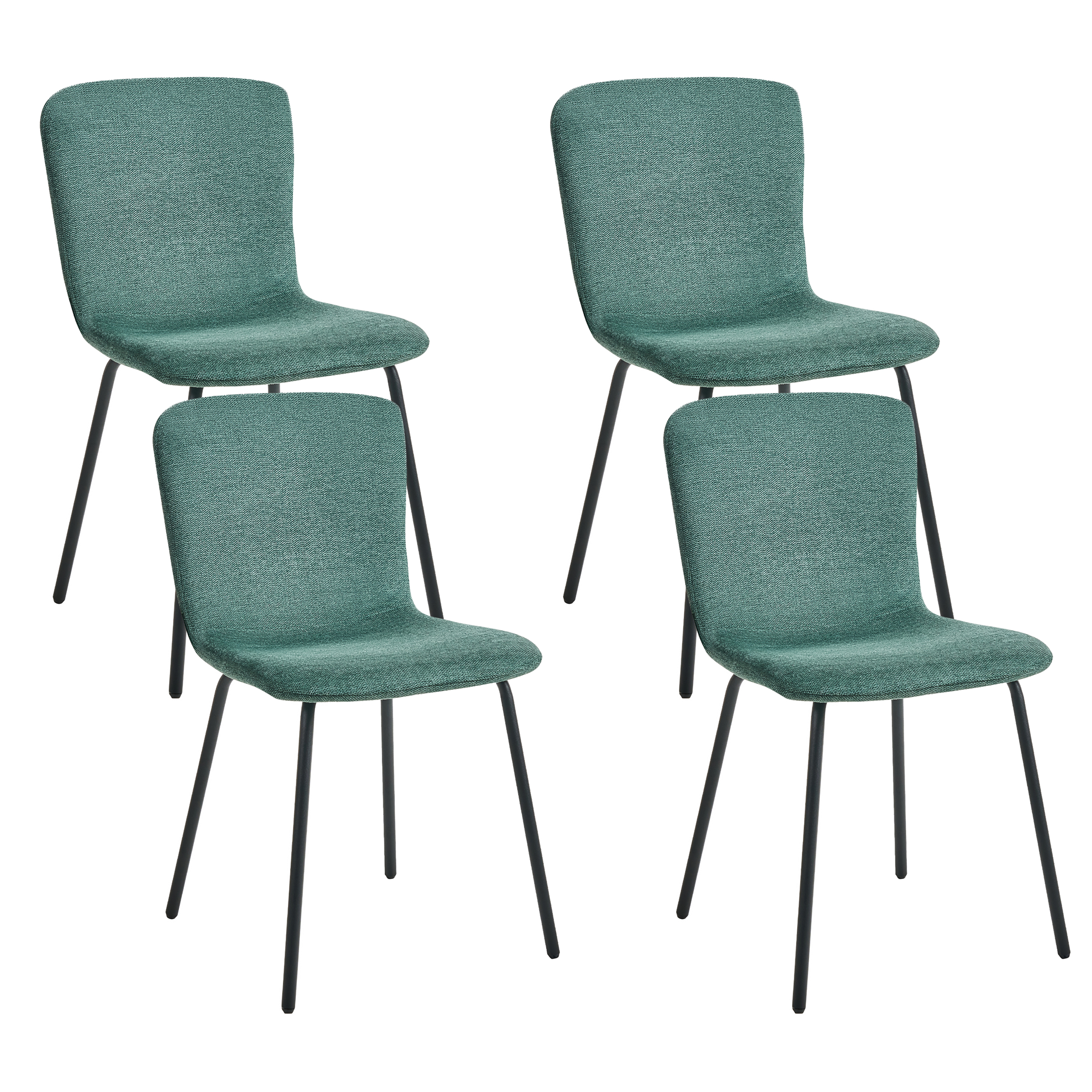 Set med 4 matstolar CALDWELL Grön