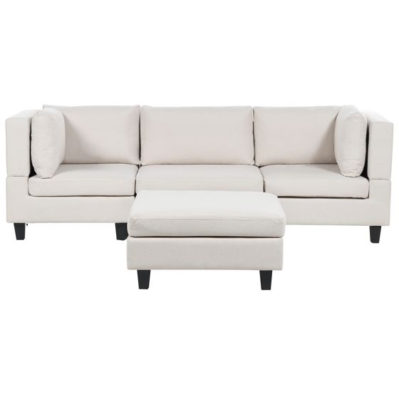 Modulsoffa 3-sits UNSTAD med fotpall Ljusbeige