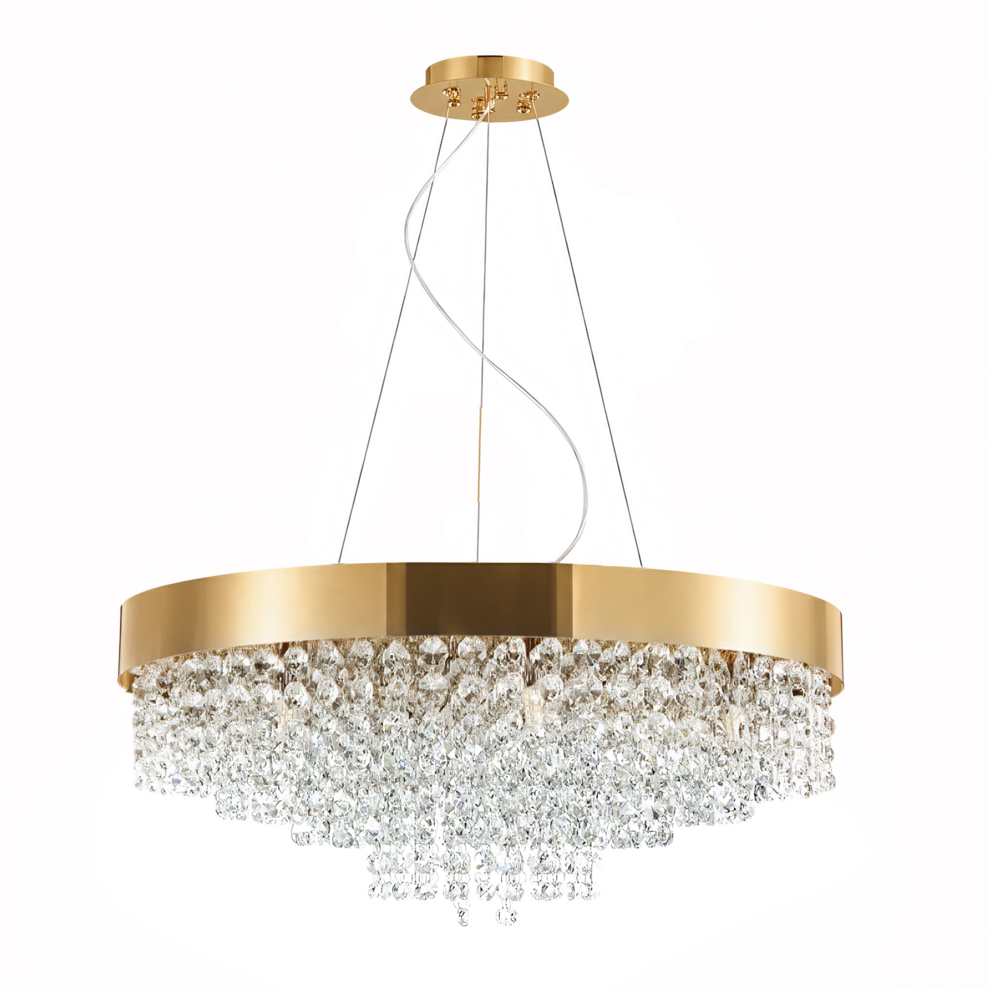 TOOLIGHT pendellampa APP1787-16CP, Borstat guld, 60x60x90cm