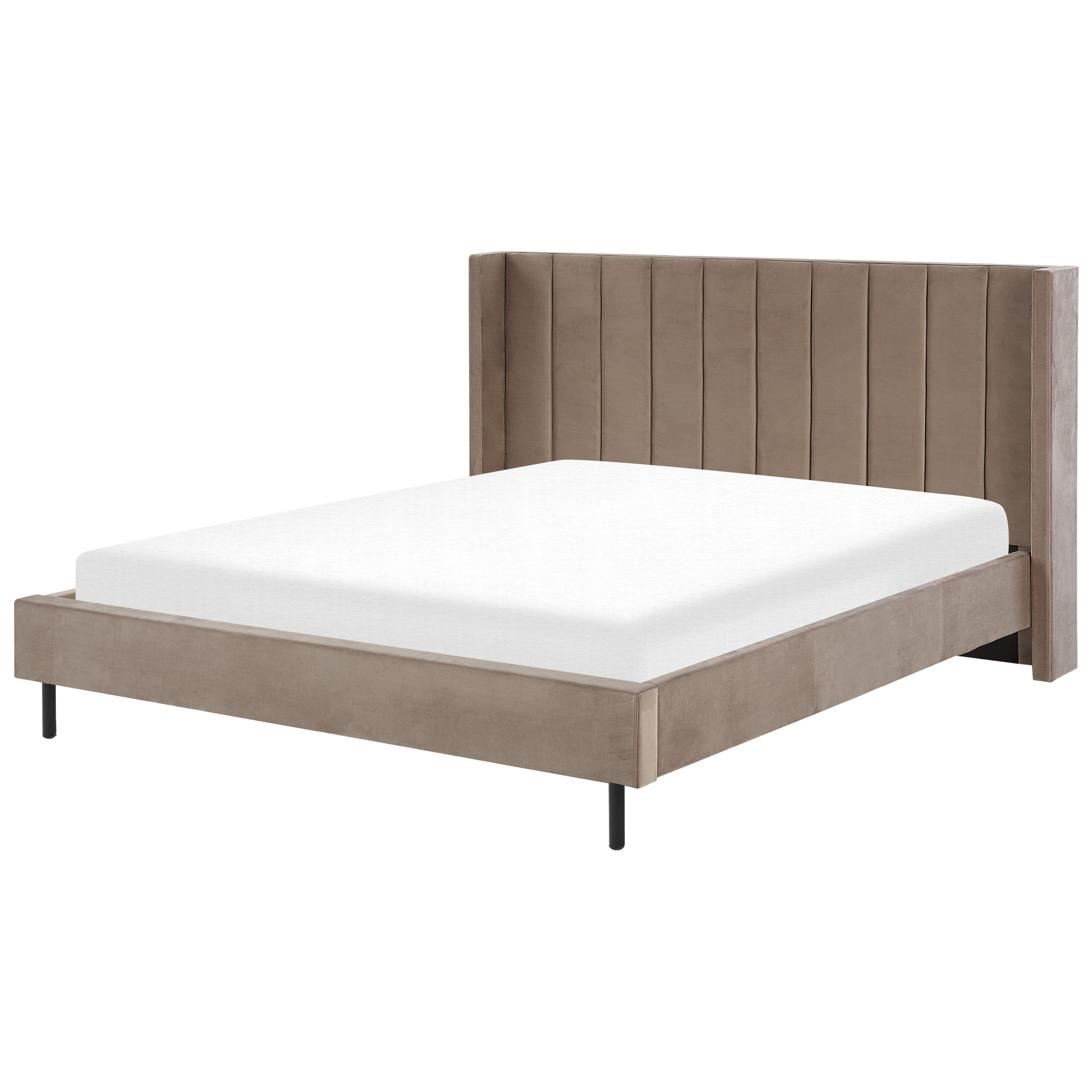 Säng med lamellram Sammet VILLETTE 180 x 200 cm Taupe