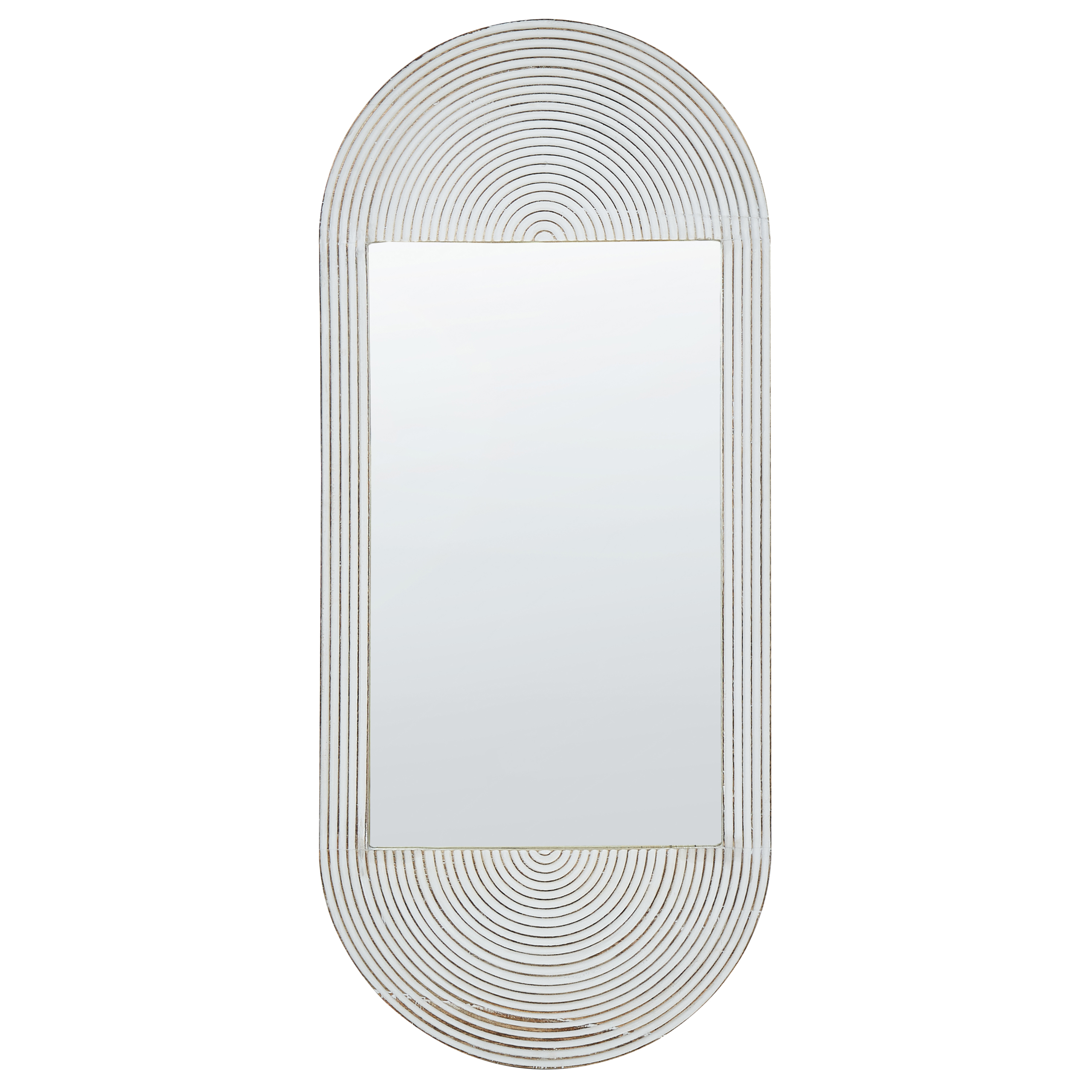 Väggspegel BRIANT 56 cm 130 cm Mangoträ Vit