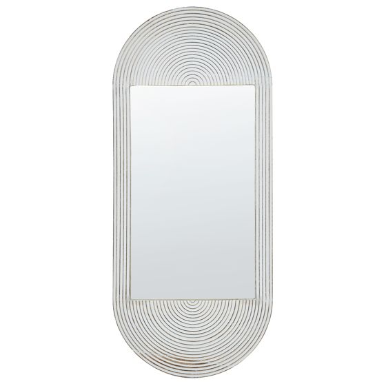 Väggspegel BRIANT 56 cm 130 cm Mangoträ Vit