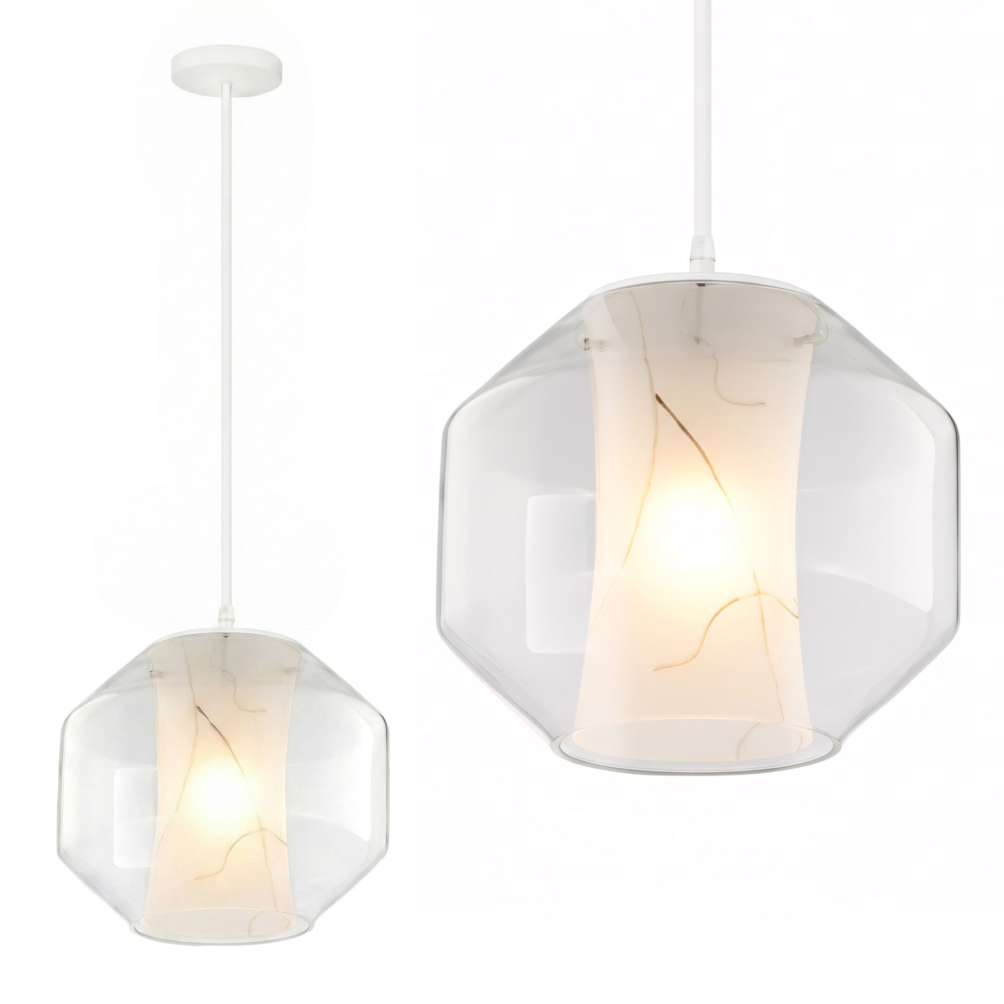 TOOLIGHT hängande taklampa APP908-1CP MARBLE 24CM Transparent 15x22x85cm