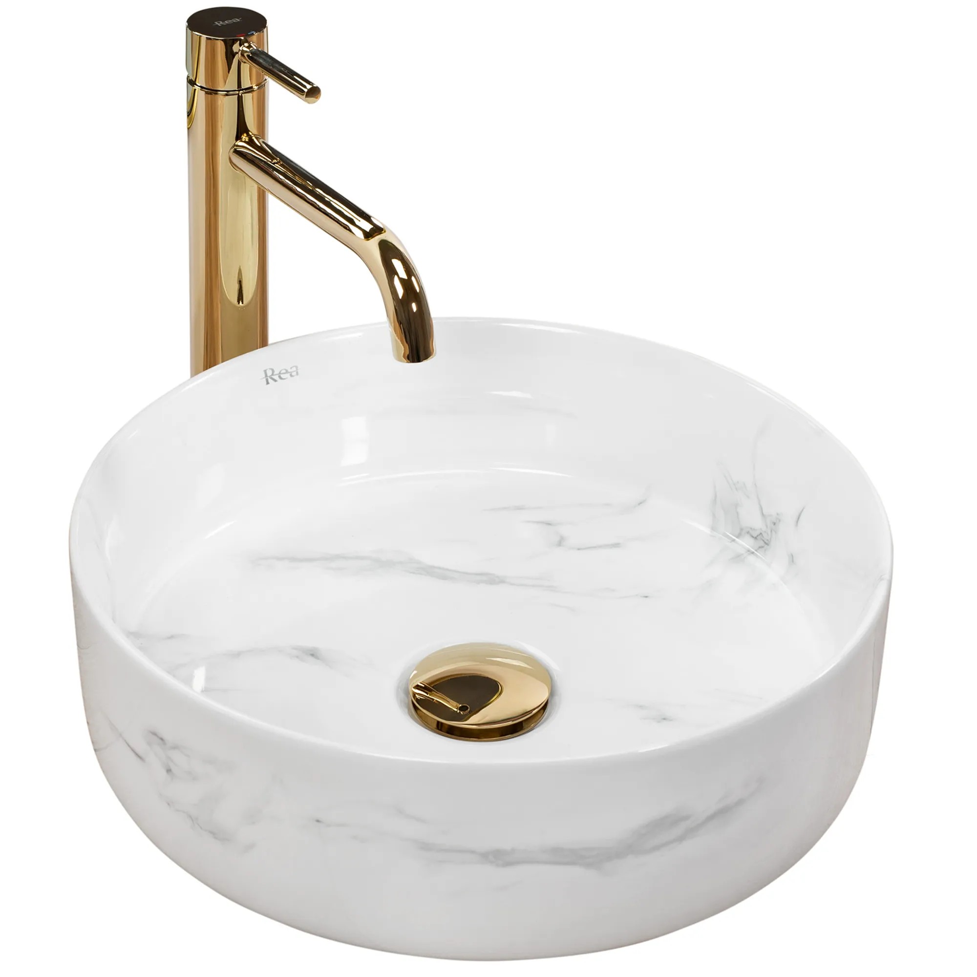 REA Bänkskål SAMI NATURE MARBLE Vit, 36x36x11,5cm
