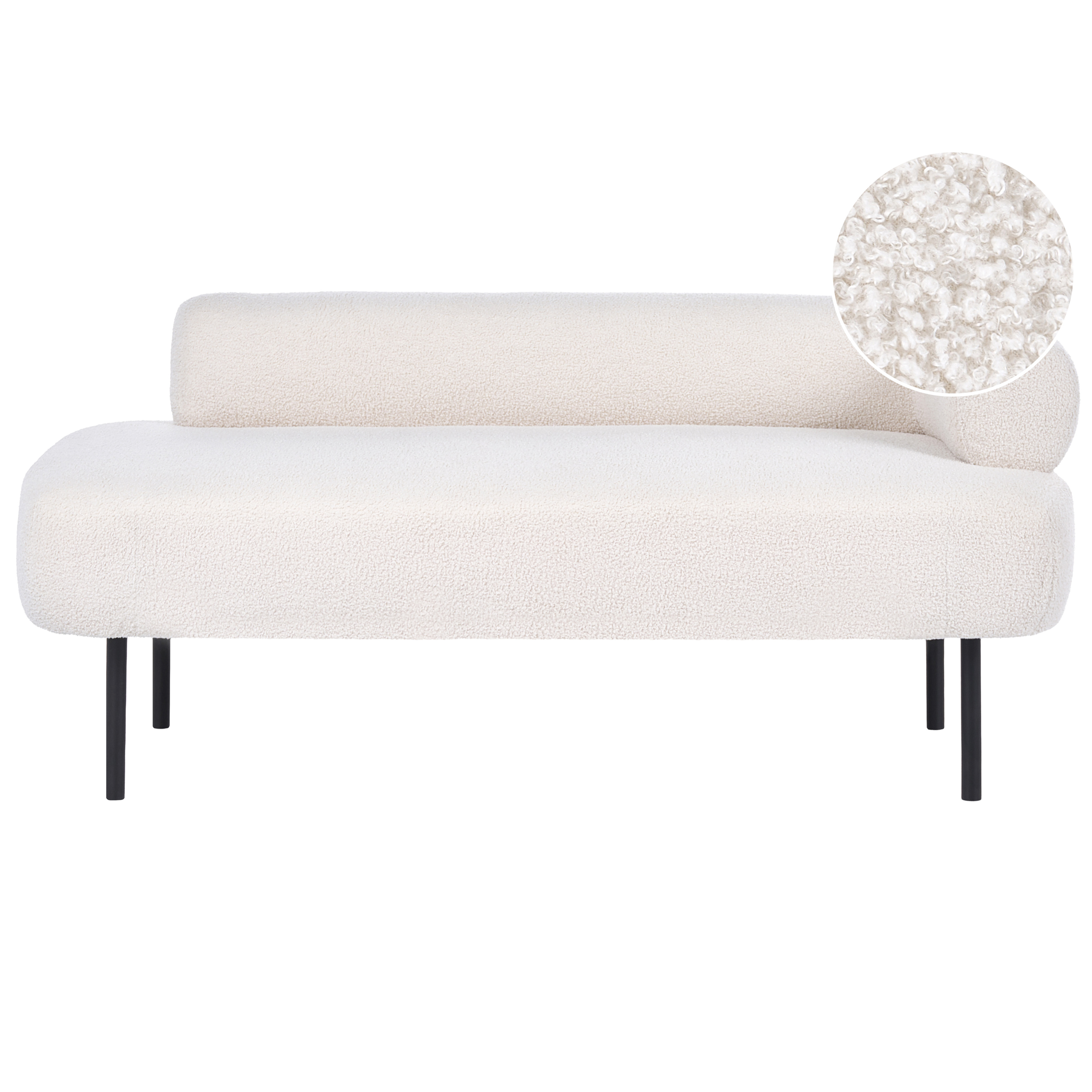 Högervänd schäslong MIRMANDE Bouclé Off-White