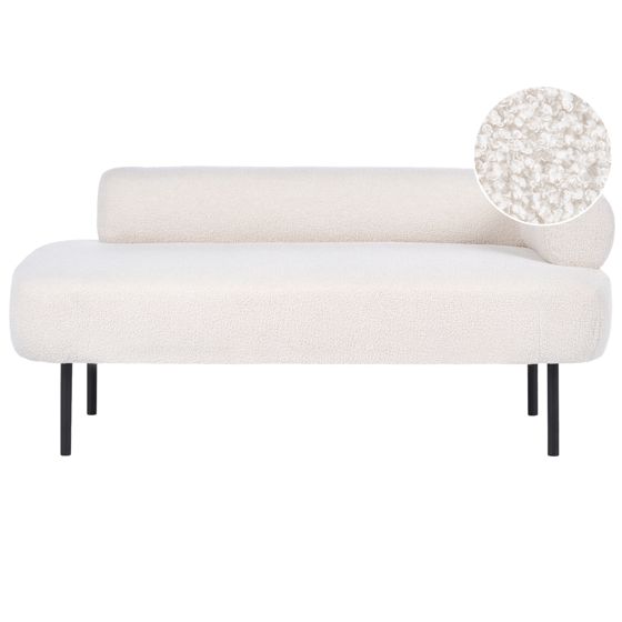 Högervänd schäslong MIRMANDE Bouclé Off-White