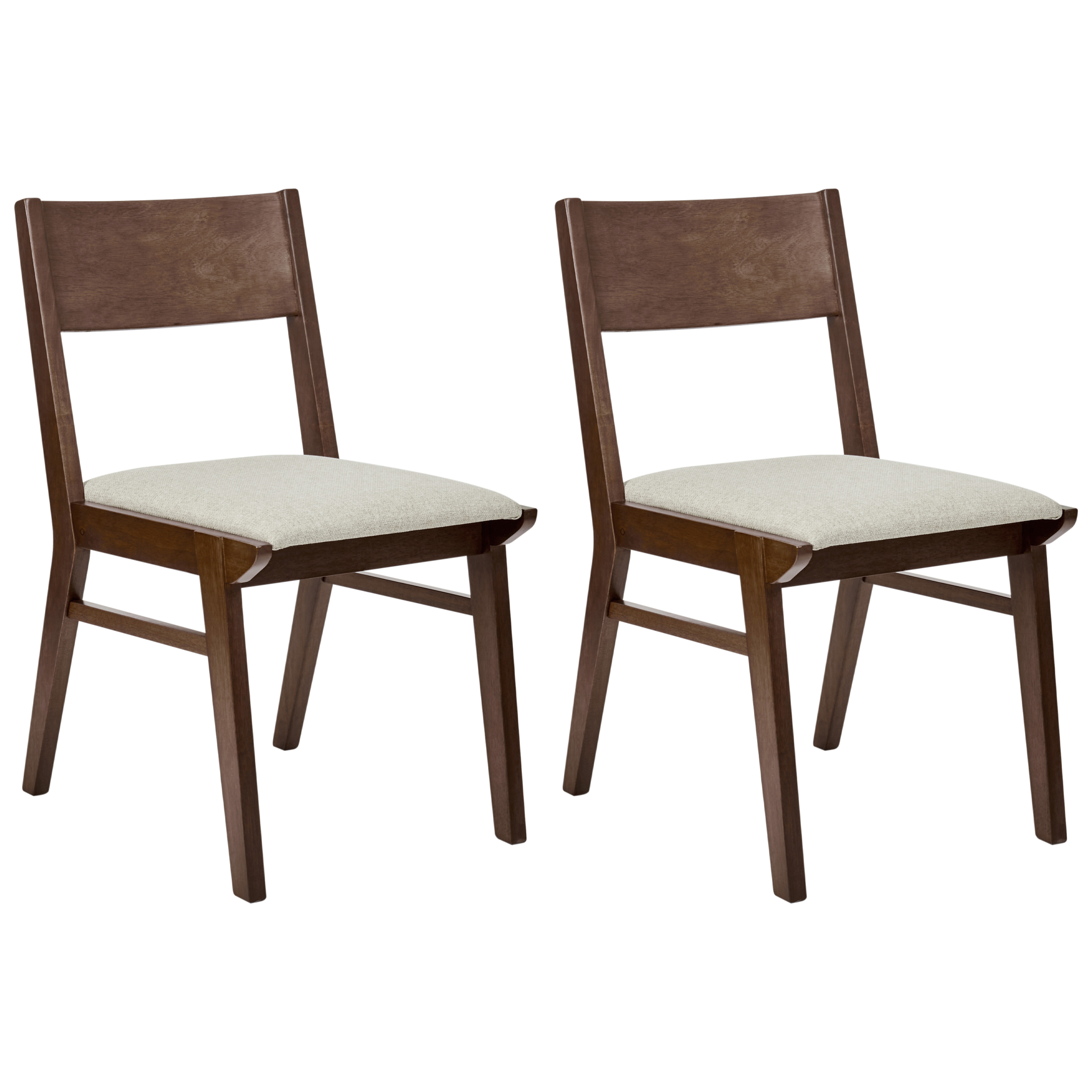 Set med 2 matstolar ENOLA Trä Brun/ Ljusbeige