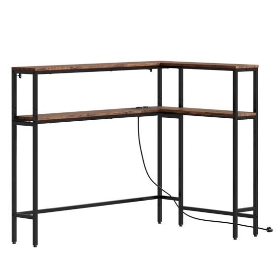 Hörnkonsole med hylla, brun, 120.0x80.0x101.0 cm, FSB105-E-N