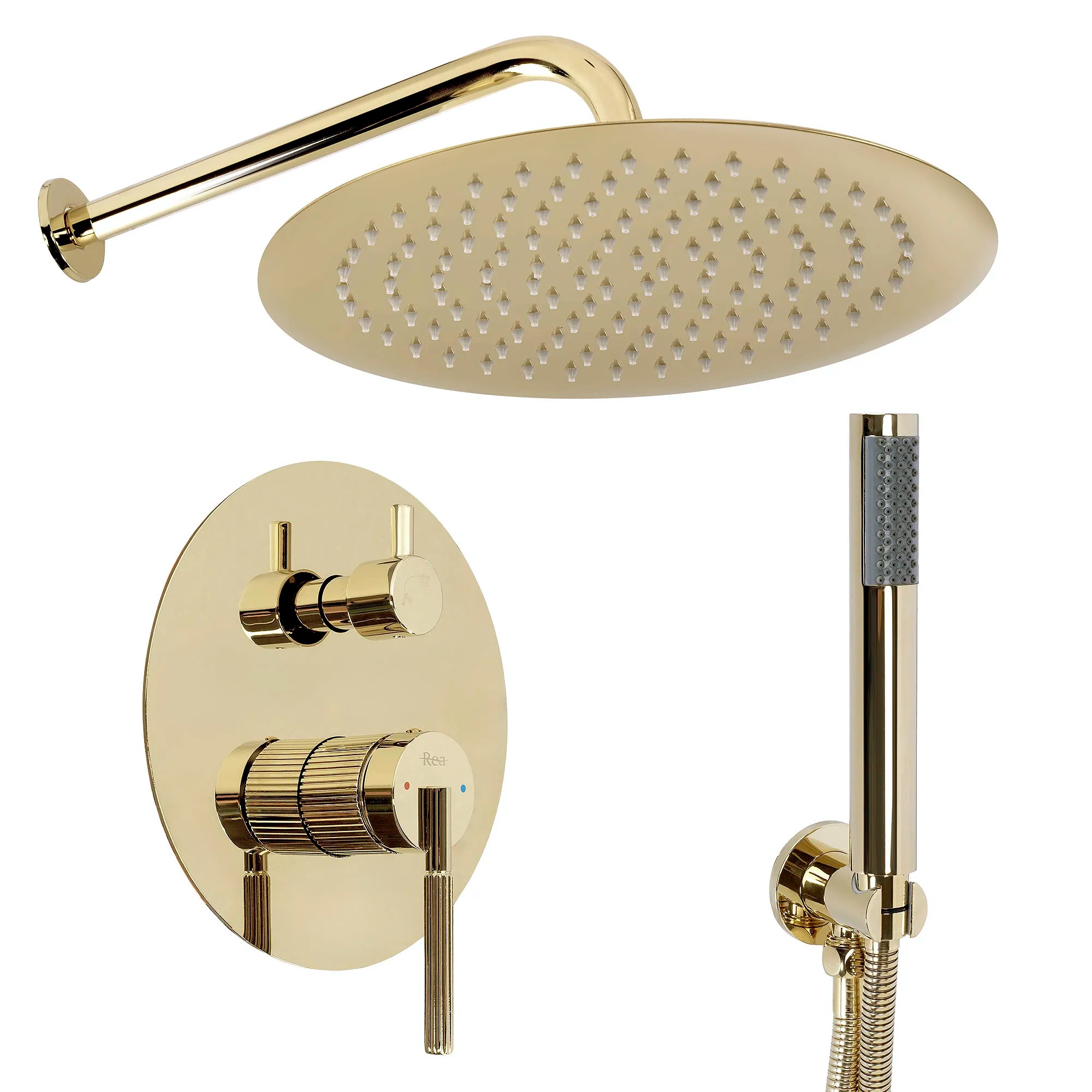 REA Inbyggt Duschset JS-622711G ARGON Guld, 180x40x20cm