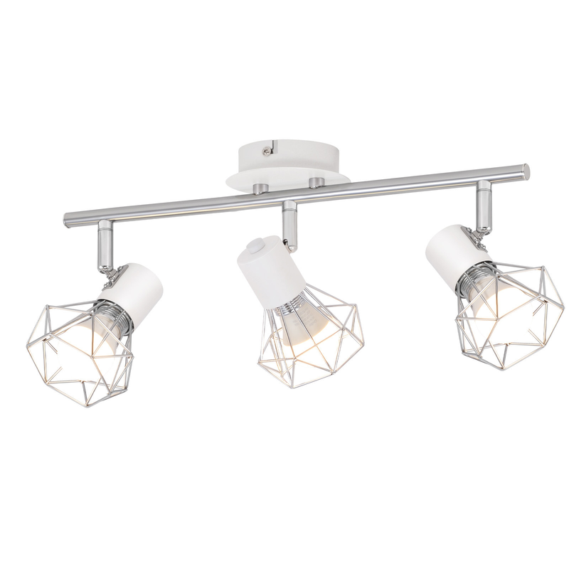 NETTLIFE vit takspotlight E14 retro metall 350° roterande ljuskägla 90° vridpunkt