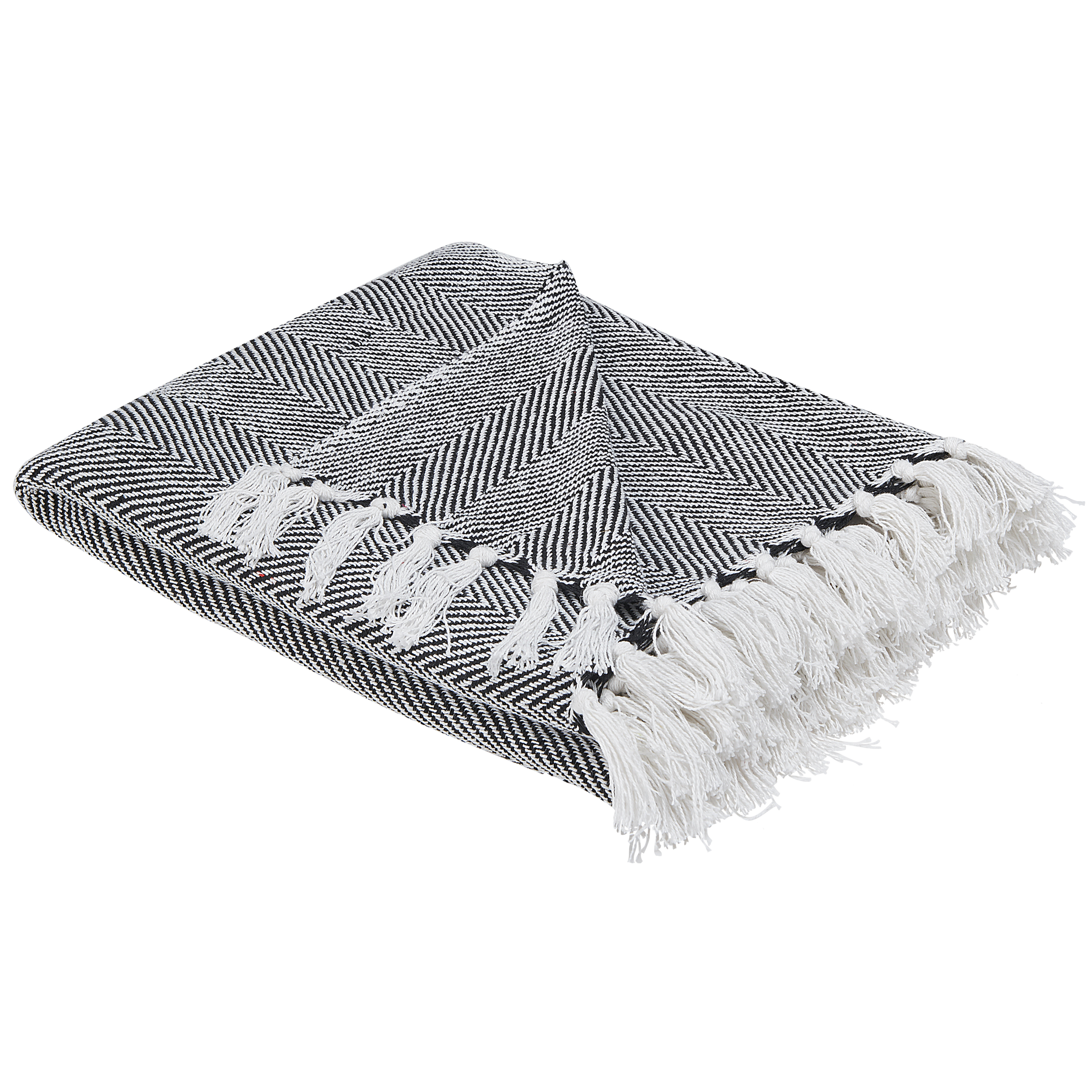 Pläd TANGIER Bomull 130 x 160 cm Svart