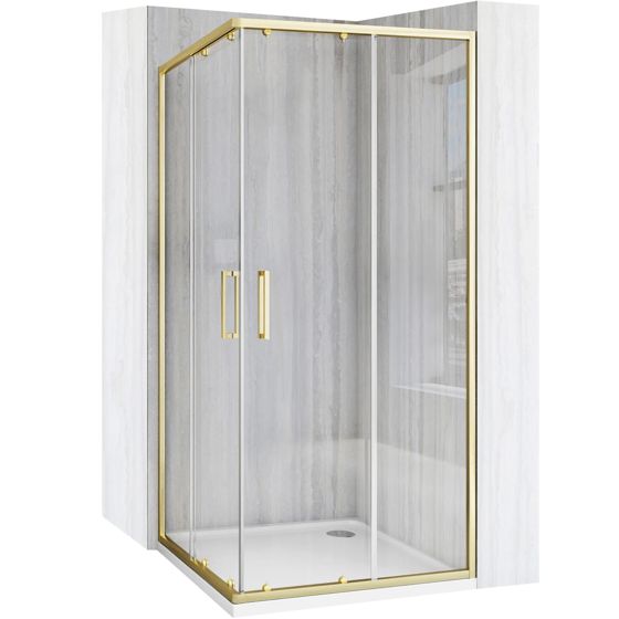 REA Duschkabin CITY 90x90 Borstat Guld, 90x90x190cm
