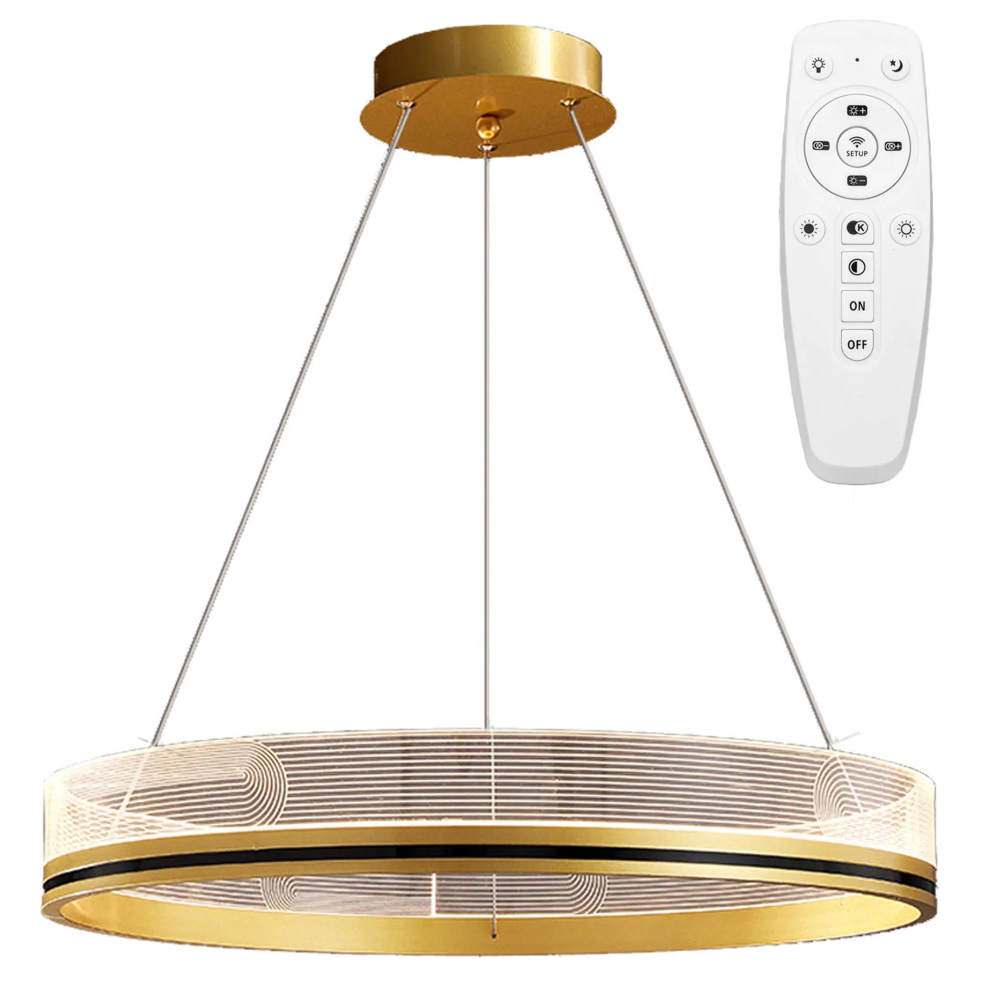 TOOLIGHT hängande taklampa APP1190-CP 60CM LED Guld 60x60x76cm