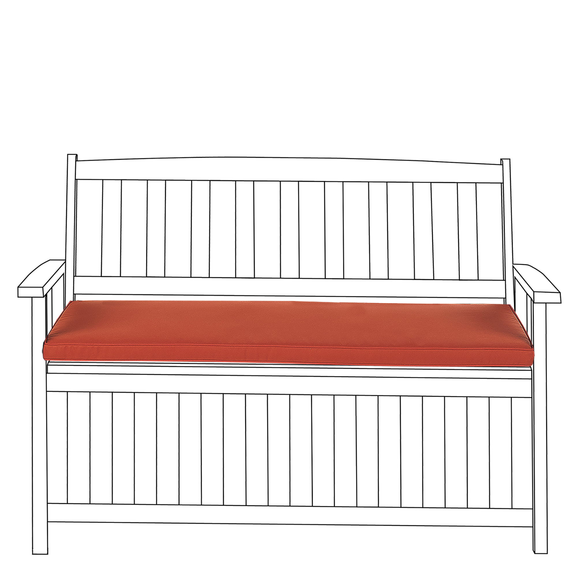 Sittdyna för bänk SOVANA 108 x 45 cm Mörkröd