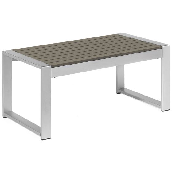 Trädgårdssoffbord SALERNO 90 cm 50 cm Metall Mörkgrå