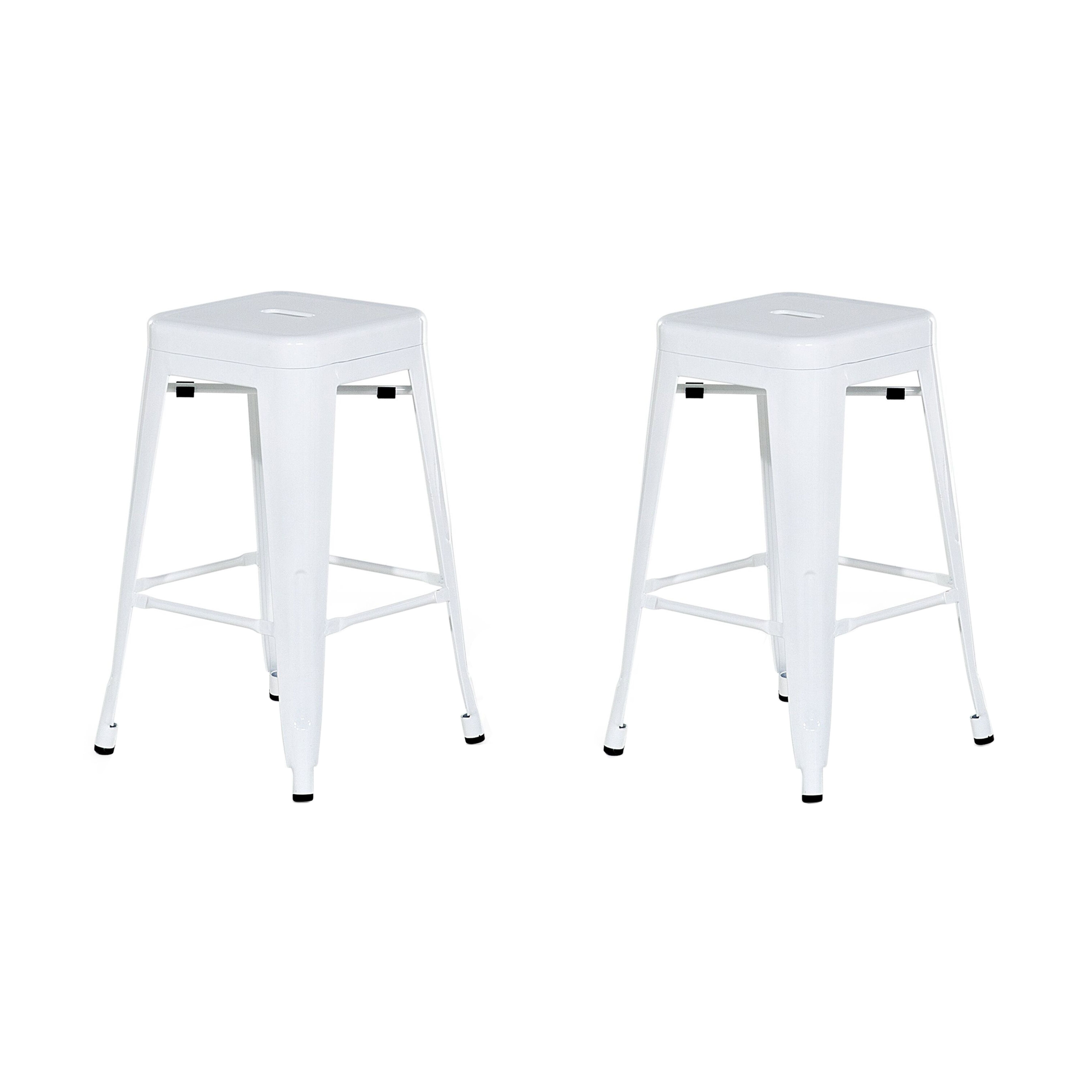 Set med 2 barstolar CABRILLO Metall Vit