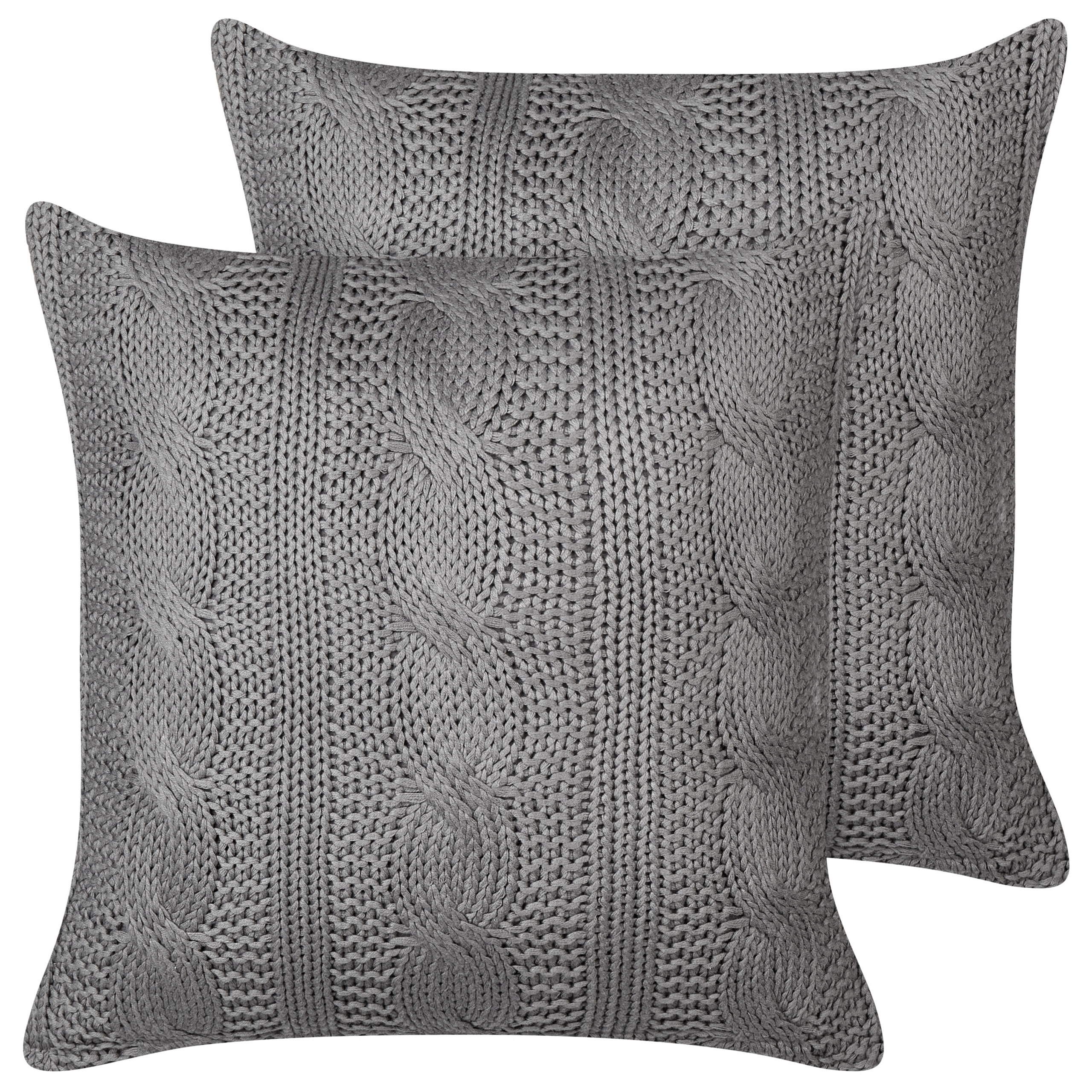 Set med 2 prydnadskuddar CONSTYLIS 45 x 45 cm Bomull Mörkgrå Monokromt