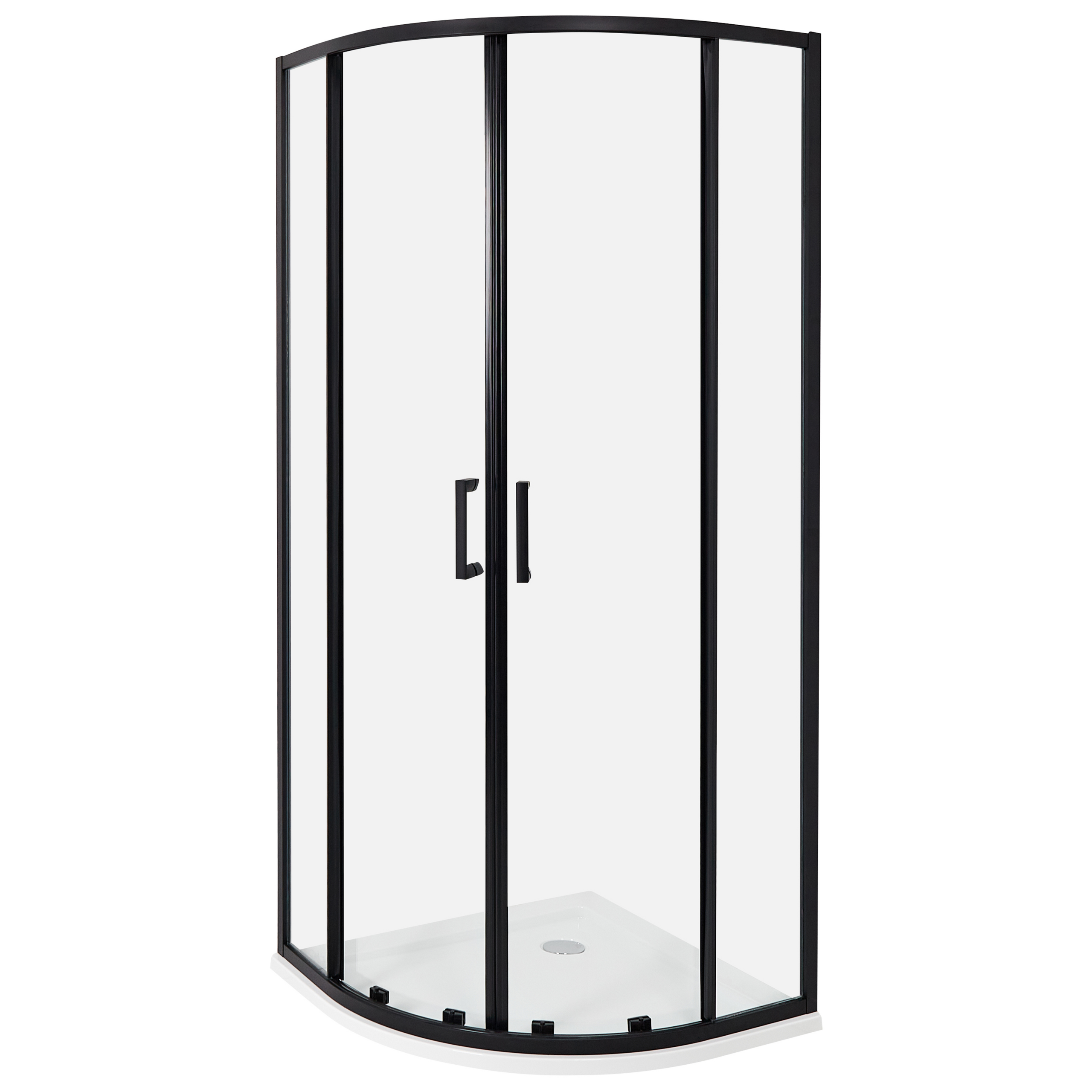 Duschväggar JUKATAN 800 x 800 x 1850 mm Svart