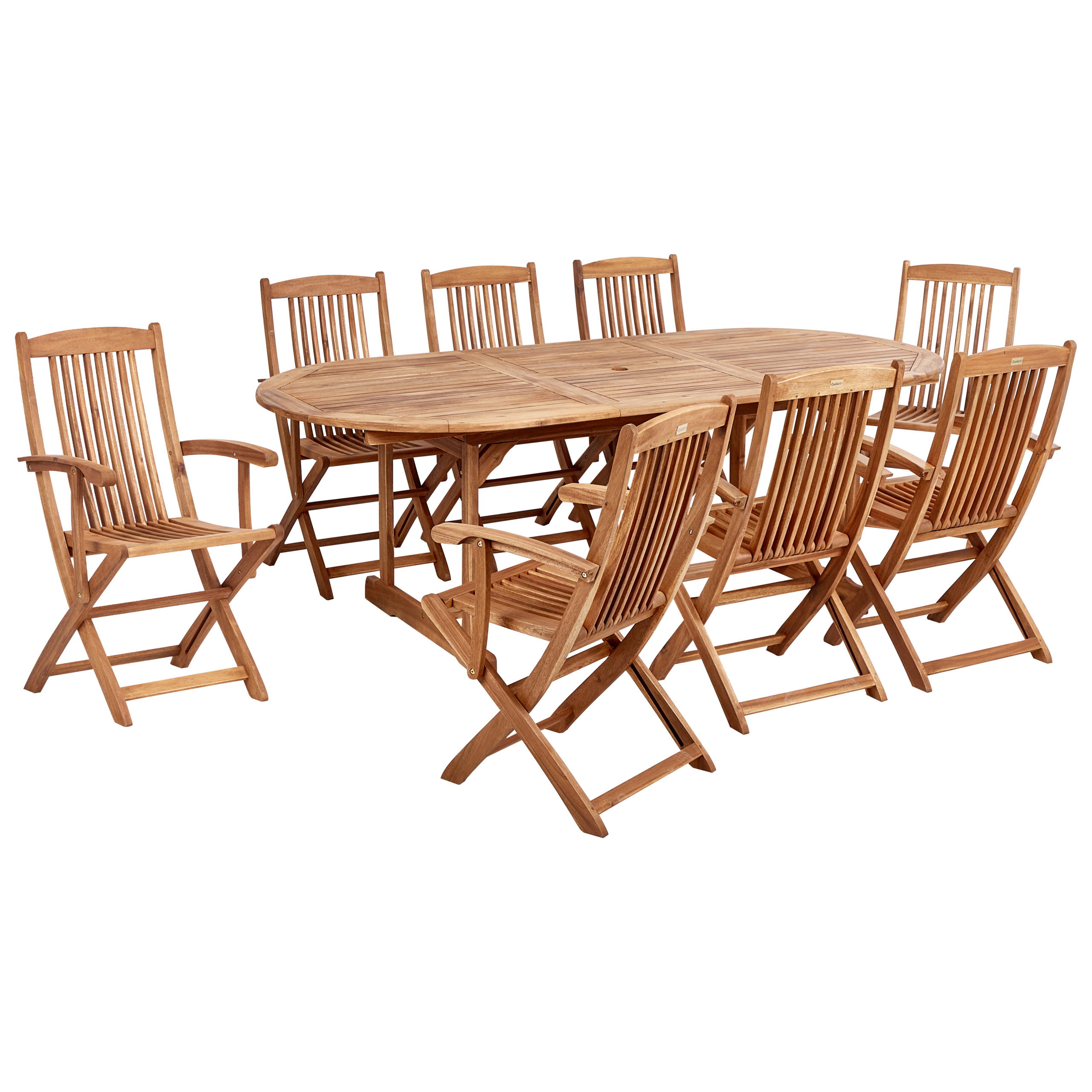 Trädgårdsmatgrupp 8-sits MAUI II Akaciaträ Ljusbrun