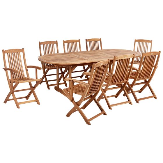 Trädgårdsmatgrupp 8-sits MAUI II Akaciaträ Ljusbrun