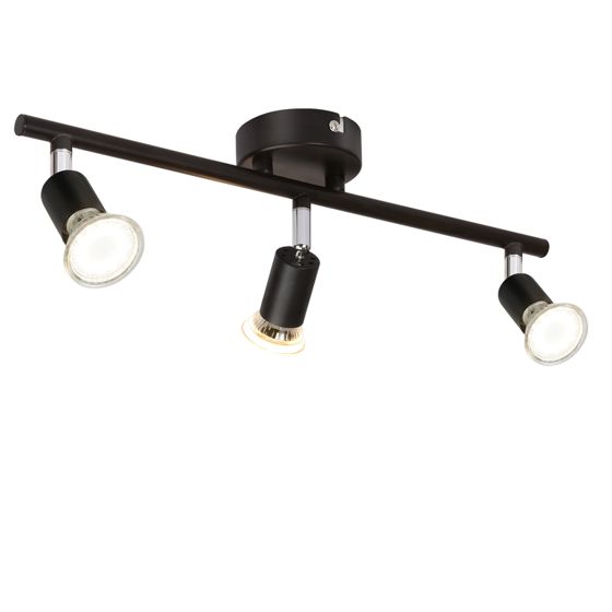 NETTLIFE 3 metalltakspotlights GU10 svarta vridbara 330° moderna roterande taklampa för vardagsrum, sovrum, hall utan glödlampa