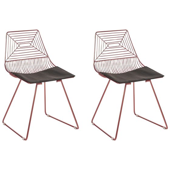 Set med 2 matstolar BEATTY Metall Roséguld