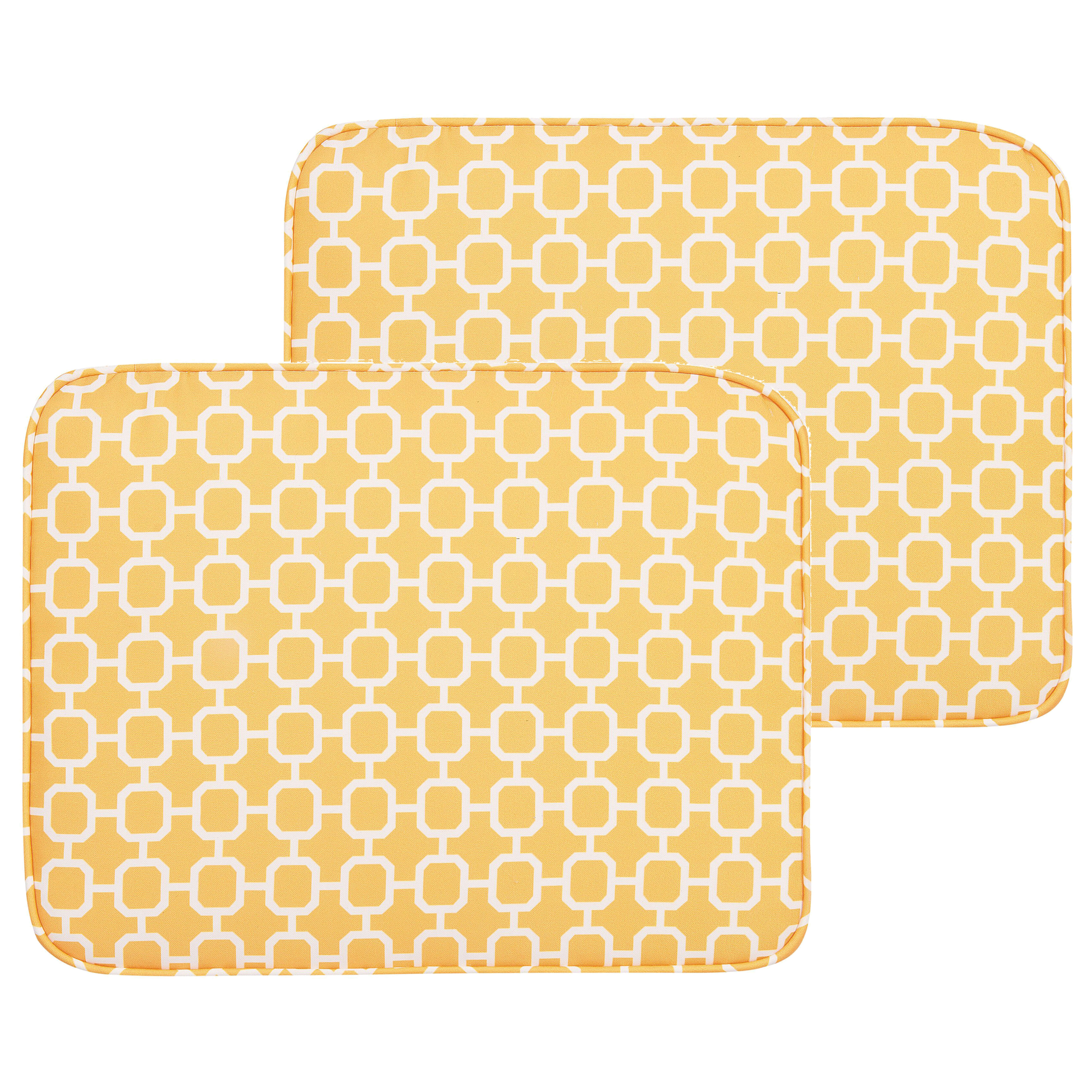 Set med 2 dynor för trädgårdsstol FIJI 29 x 38 cm Gul