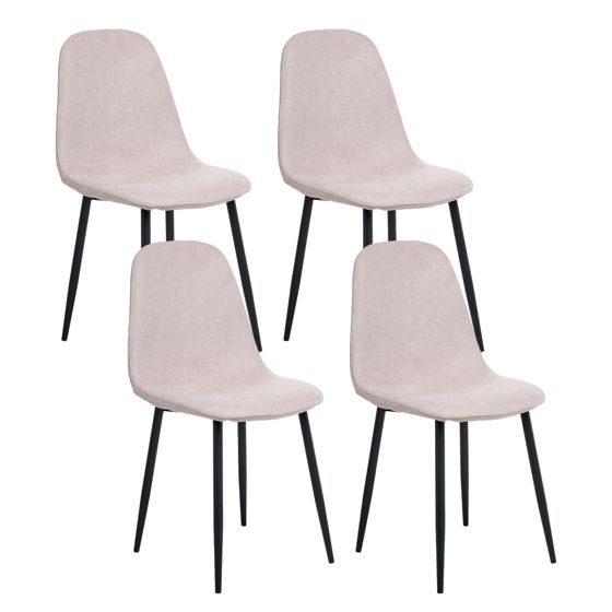 Set med 4 matstolar CRANDALL Beige