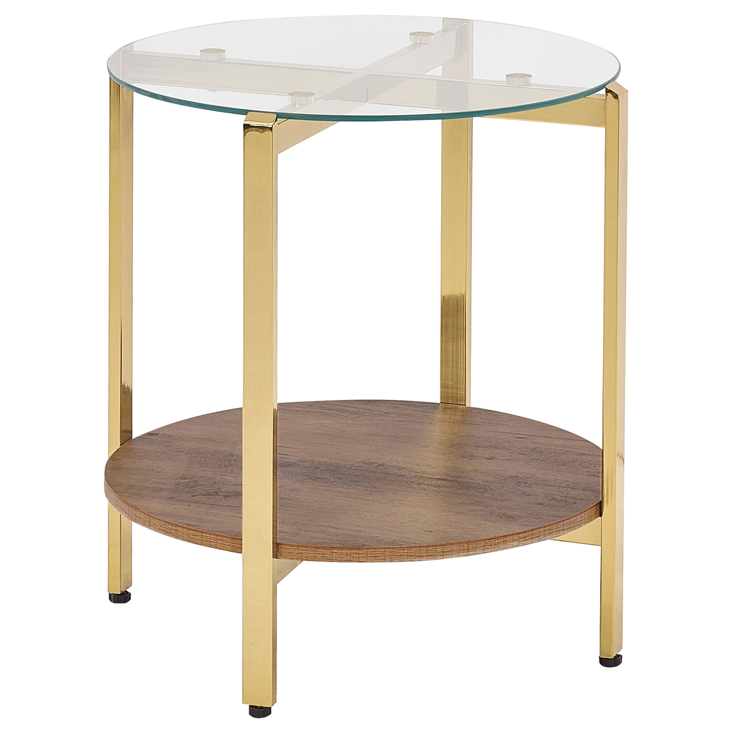 Sidobord LOVELL Härdat glas Guld