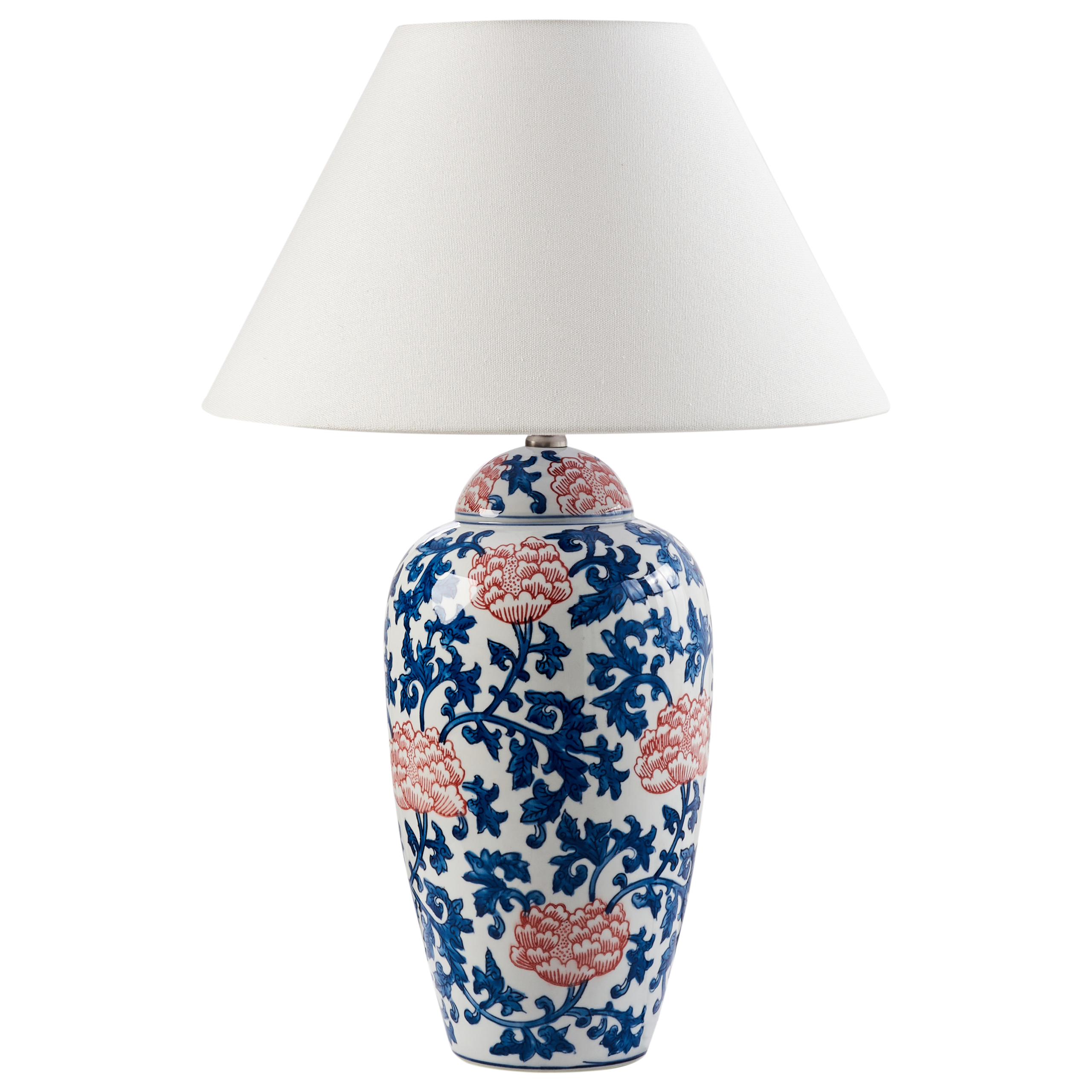 Bordslampa VERUSA Porslin Vit/ Blå