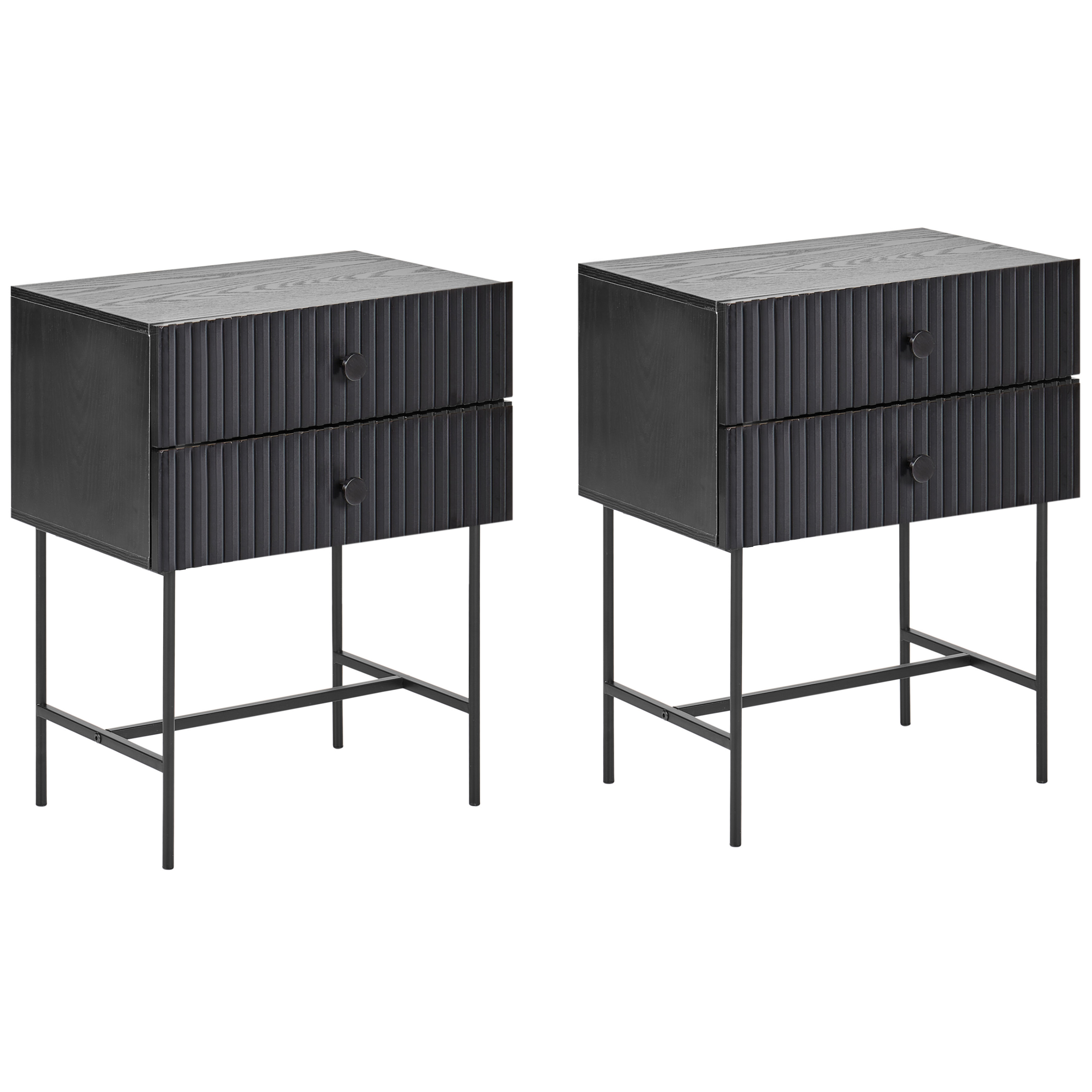 Set med 2 sängbord COVENTRY Svart