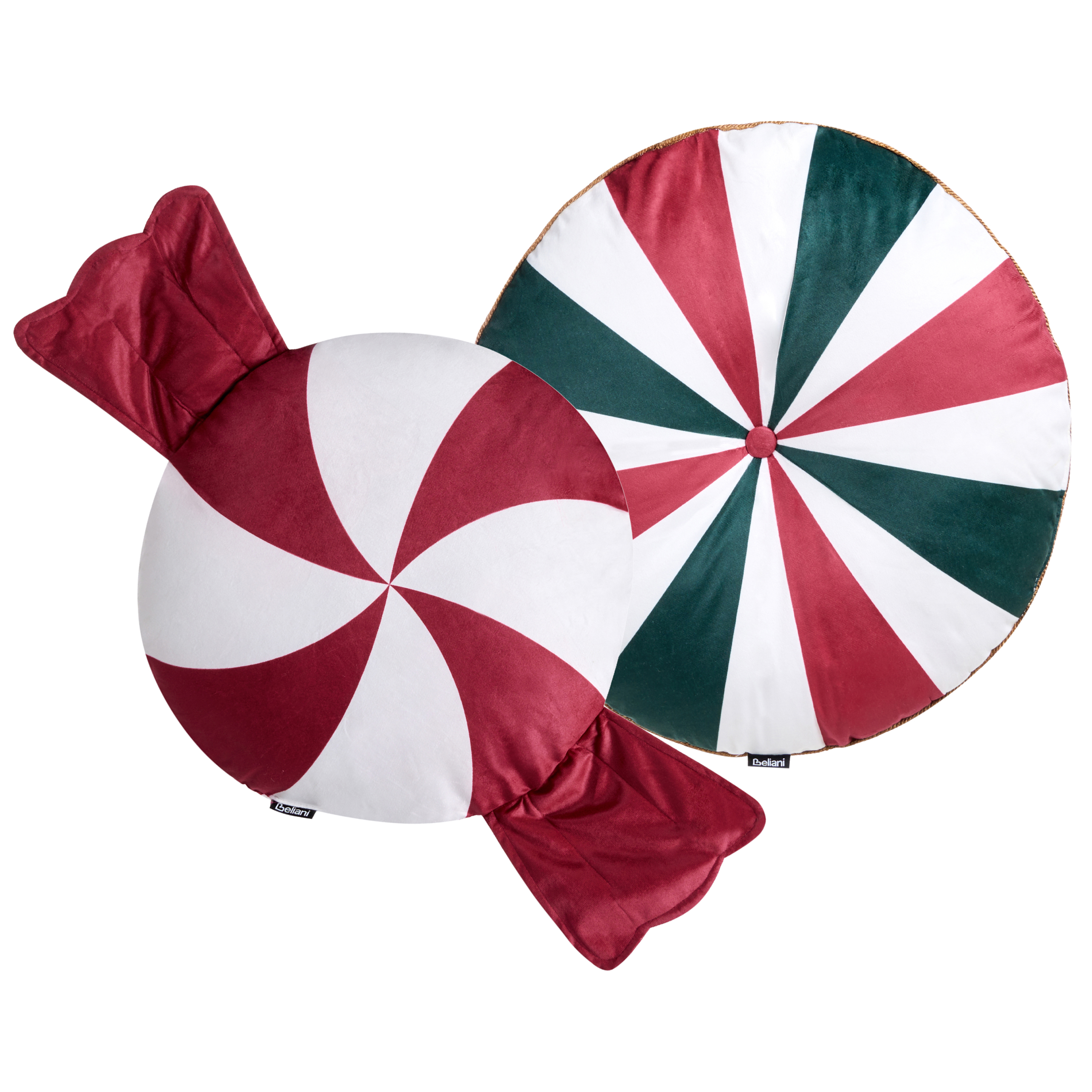 Set med 2 prydnadskuddar TWIRL TREATS 55 x 55 cm 40 x 40 cm Sammet Flerfärgad Julmotiv