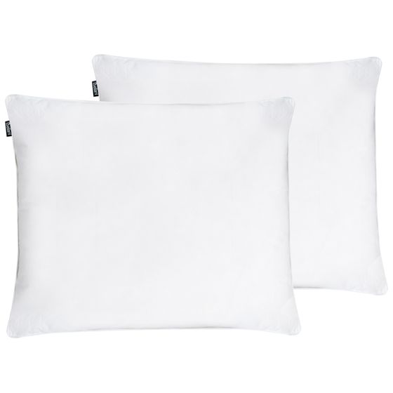 Set med 2 sovkuddar VIHREN Låg 50 x 60 cm Ankfjädrar och dun Vit