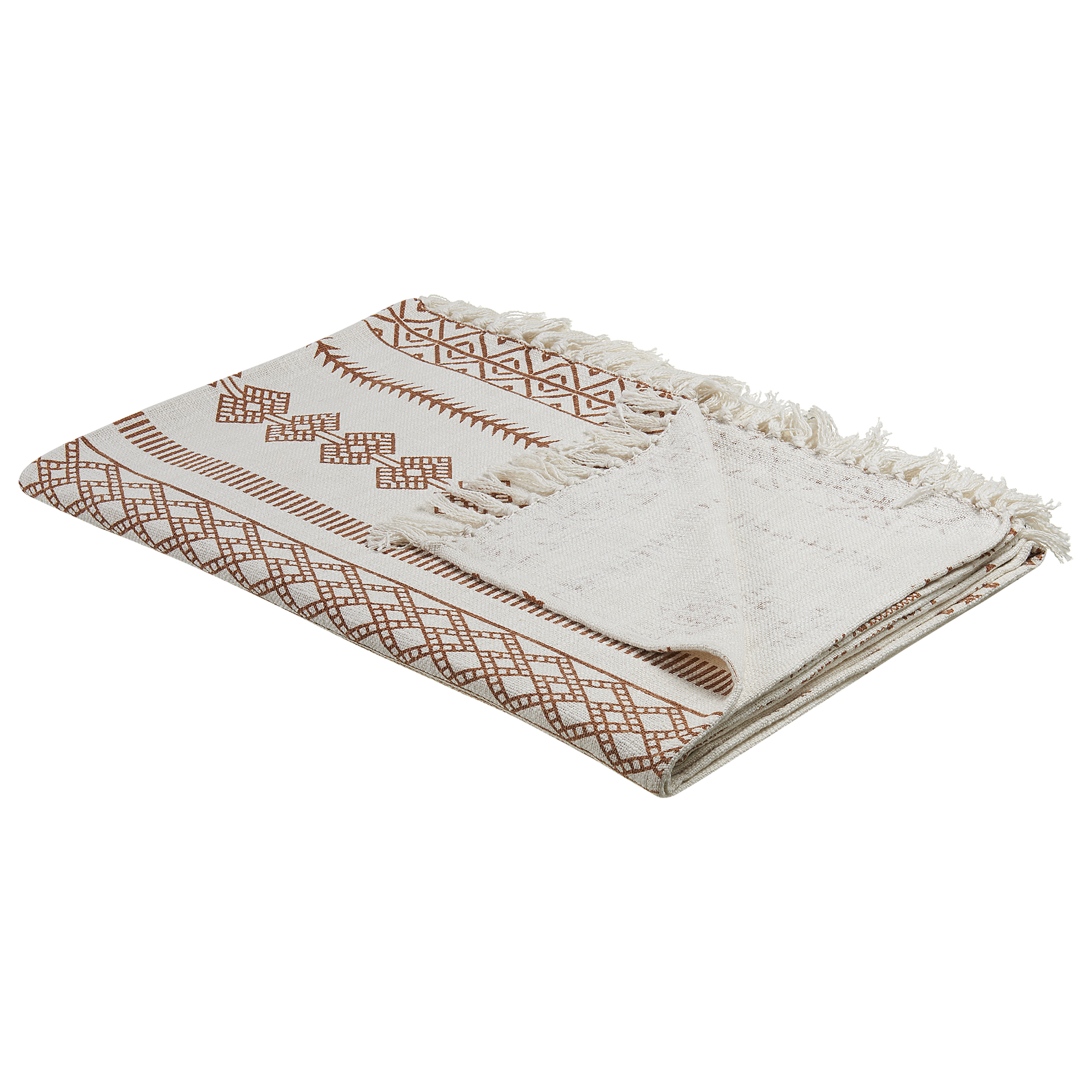 Pläd JORHAT Bomull 130 x 180 cm Beige
