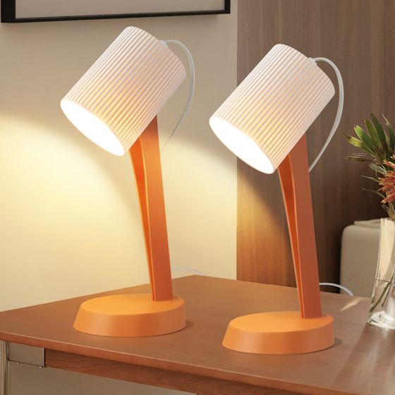 NETTLIFE Vardagsrumsbordslampa Nattduksbordslampa med sladd - Bordslampset, 2 små orangea glödlampor, E14, Moderna bordslampor