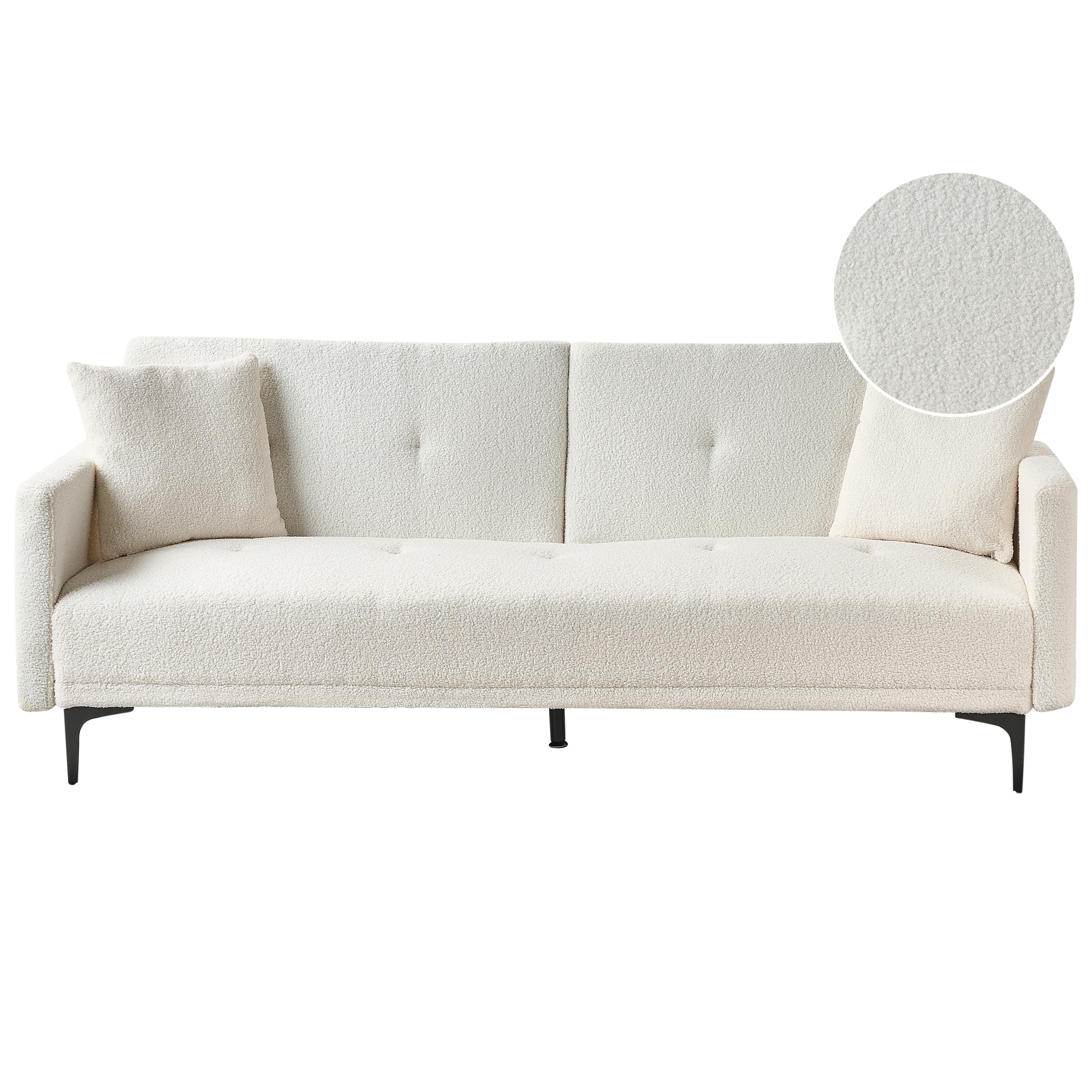 Bäddsoffa 3-sits LUCAN Bouclé Off-White
