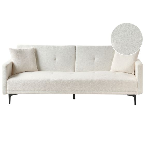Bäddsoffa 3-sits LUCAN Bouclé Off-White